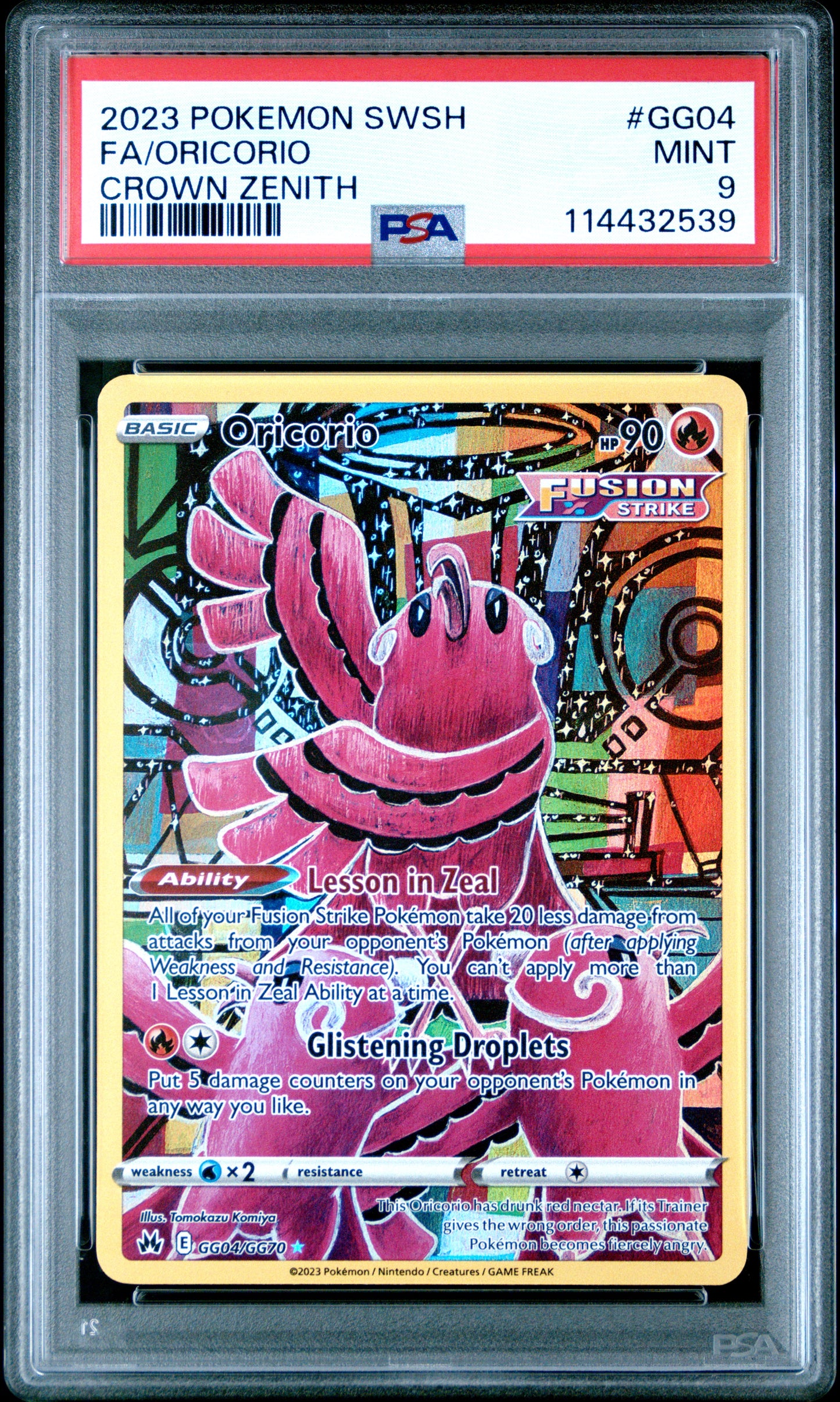 2023 Pokemon Sword And Shield Crown Zenith Fa Oricorio #GG04 PSA 9