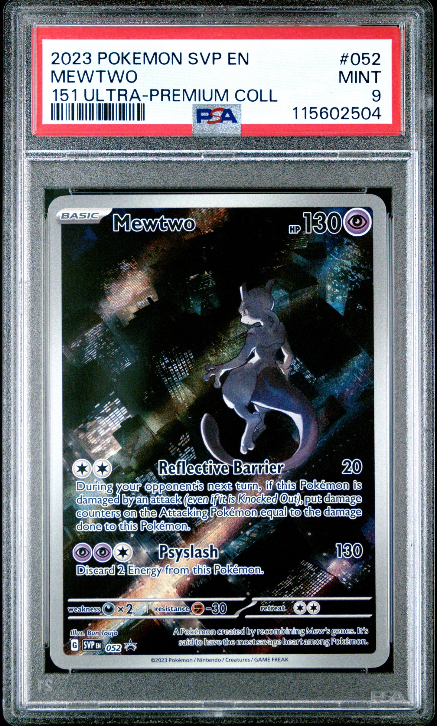 2023 Pokemon Svp En-Sv Black Star Promo 151 Ultra-Premium Coll Mewtwo #052 PSA 9
