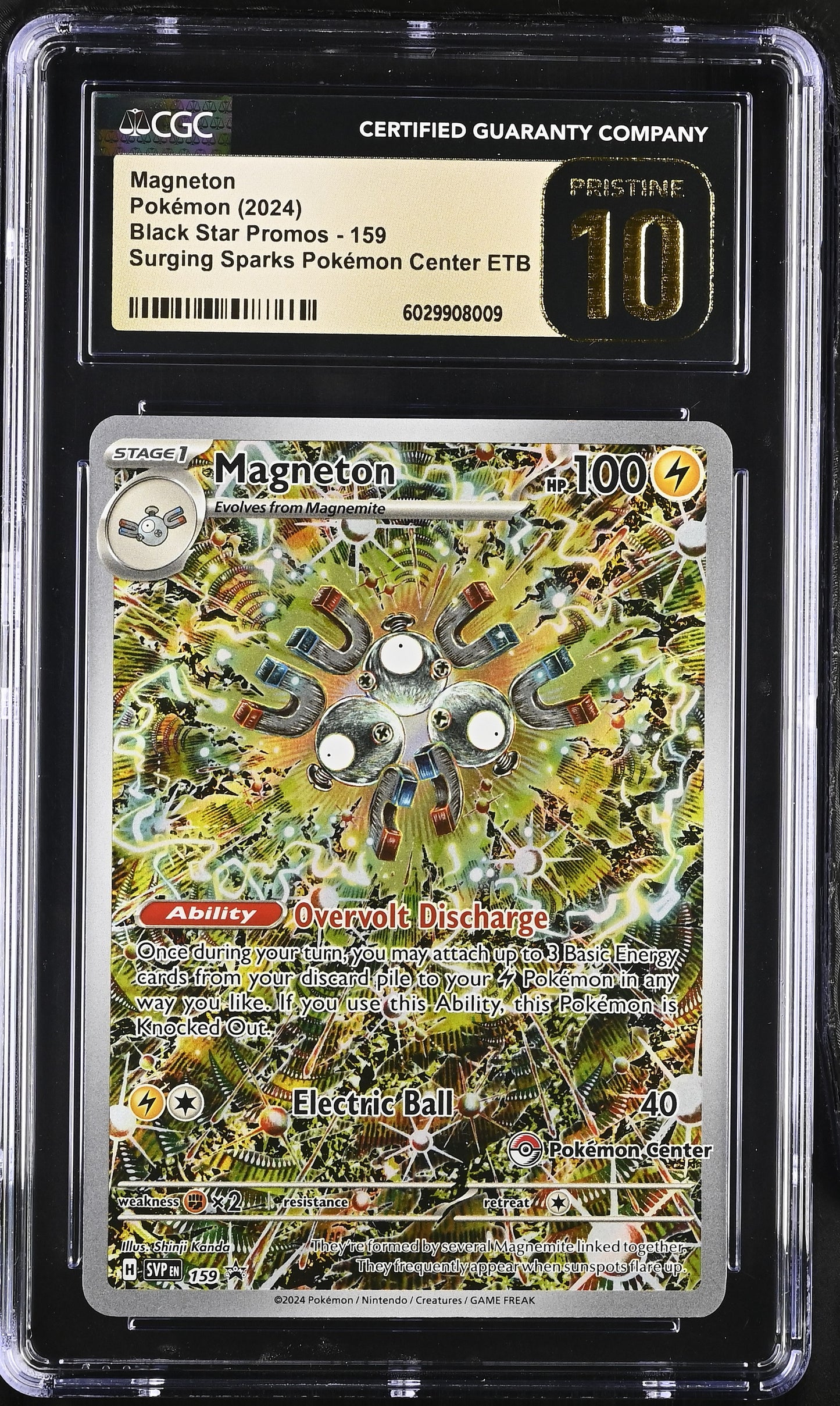 2024 Black Star Promos Surging Sparks Pokémon Center ETB Magneton #159 CGC Pristine 10