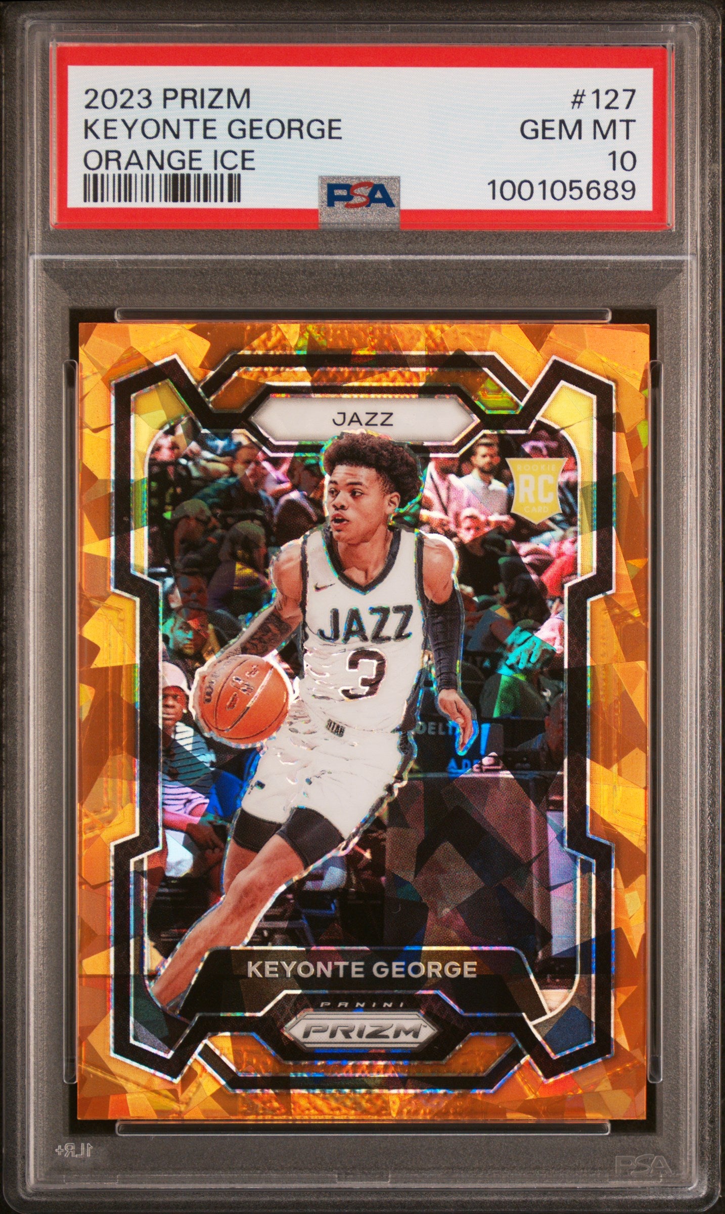 2023 Panini Prizm Orange Ice Keyonte George #127 PSA 10