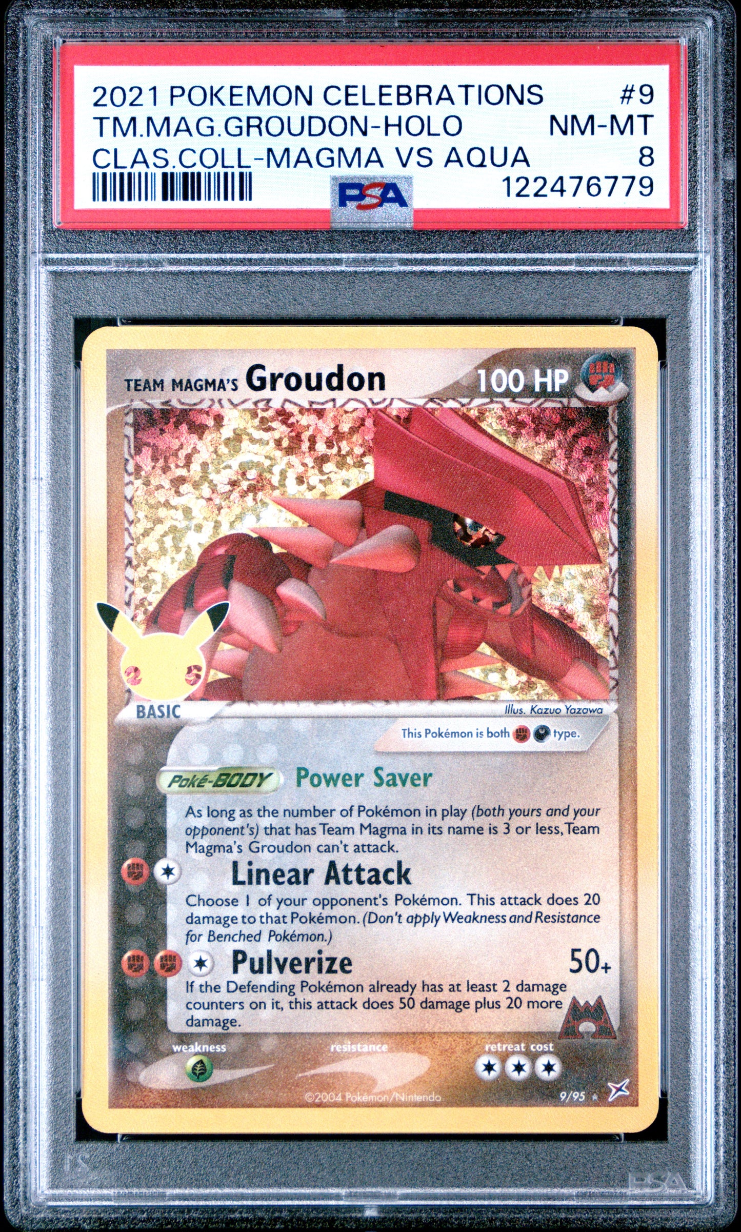 2021 Pokemon Celebrations Classic Collection Tm.Mag Groudon-Holo #9 PSA 8