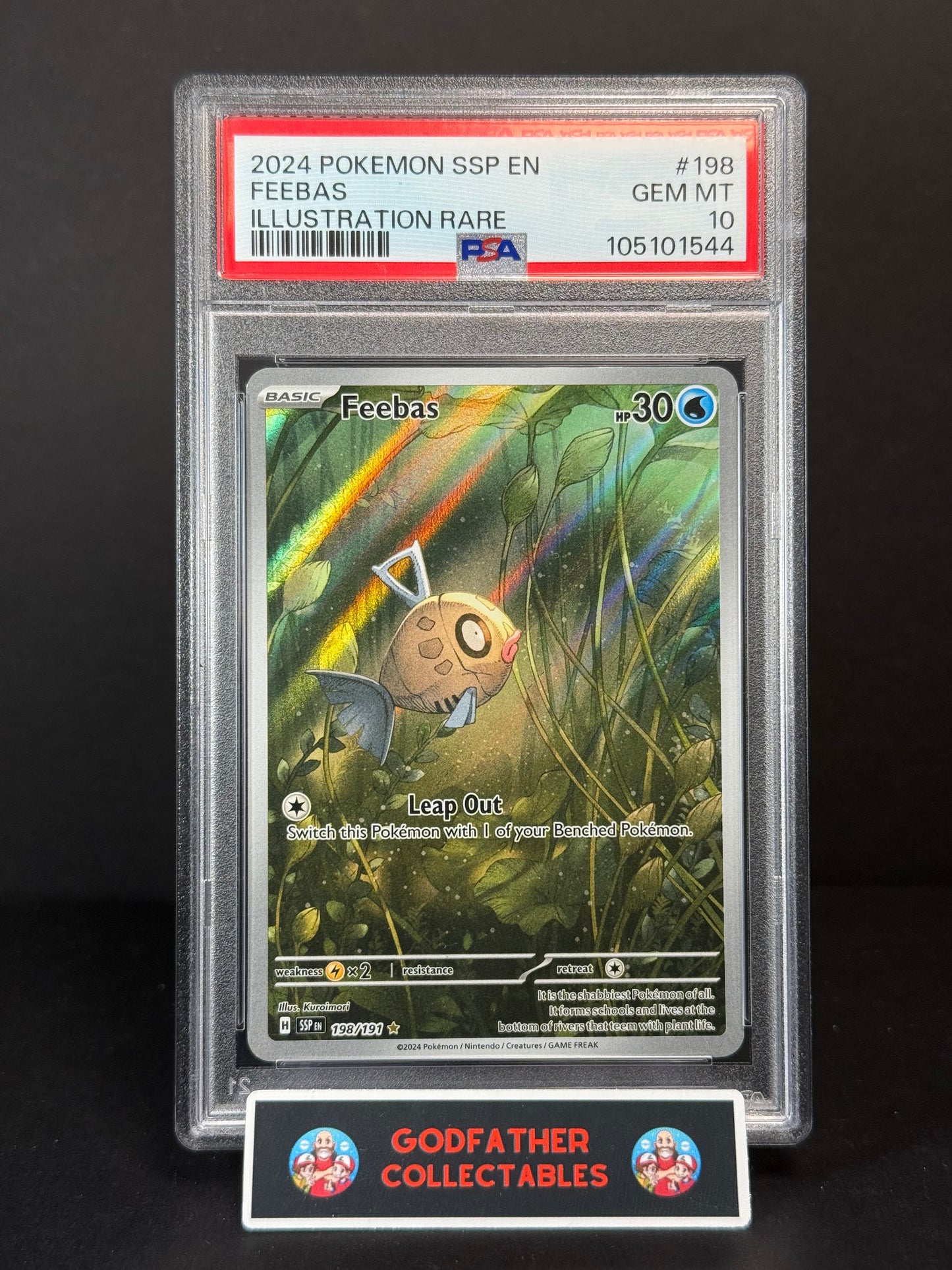 2024 Pokemon Ssp En-Surging Sparks Illustration Rare Feebas #198 PSA 10