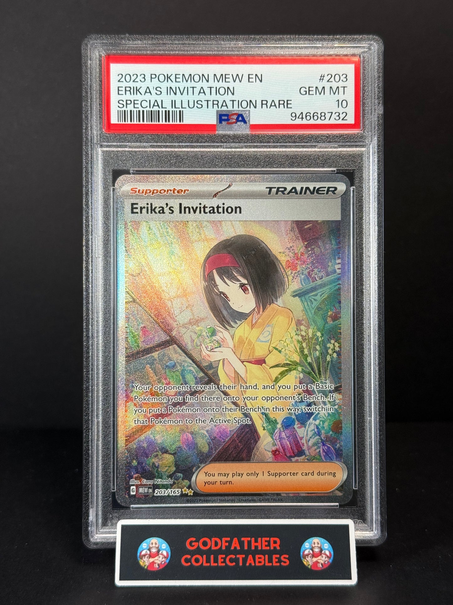 2023 Pokemon Mew En-151 Special Illustration Rare Erika's Invitation #203 PSA 10