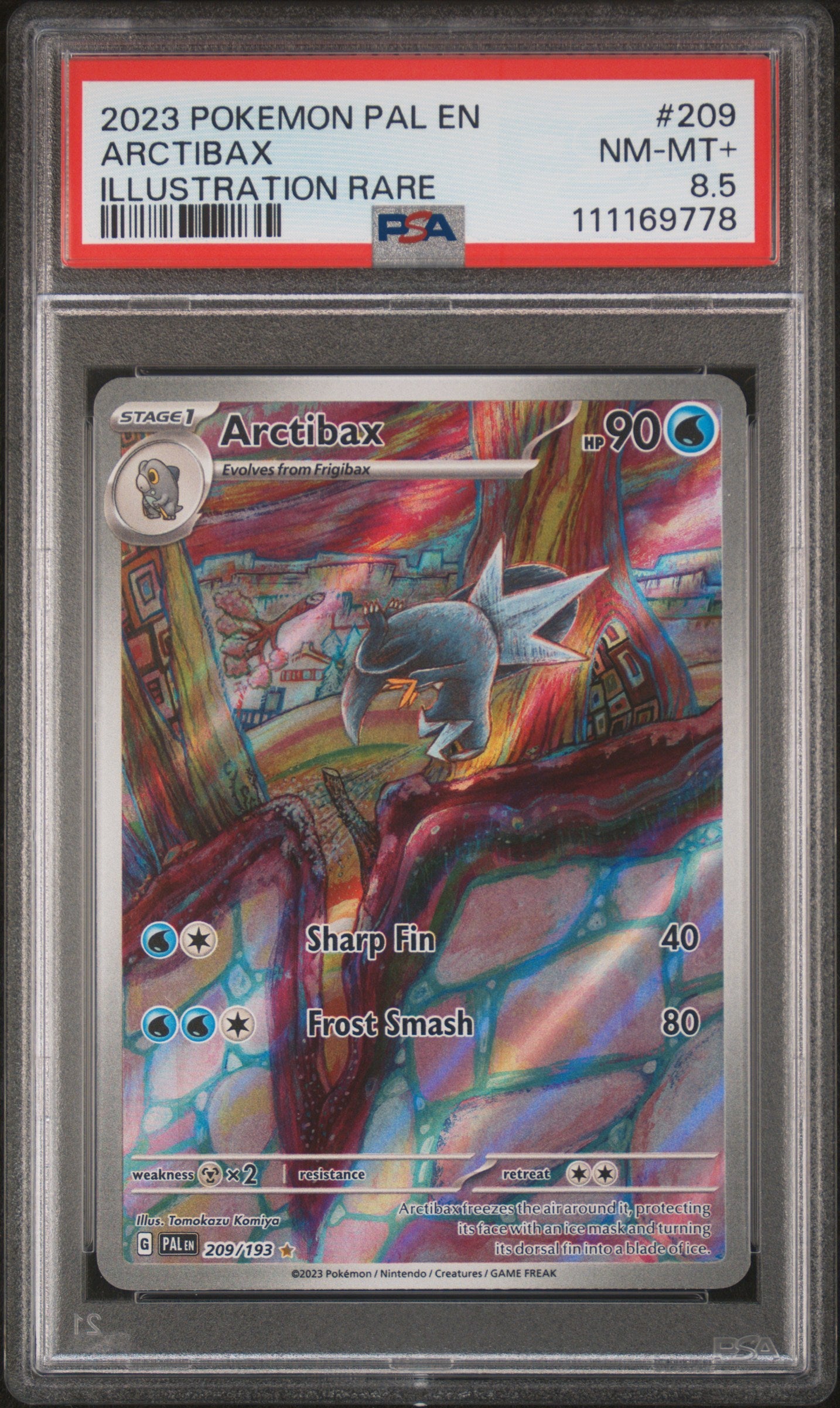 2023 Pokemon Pal En-Paldea Evolved Illustration Rare Arctibax #209 PSA 8.5