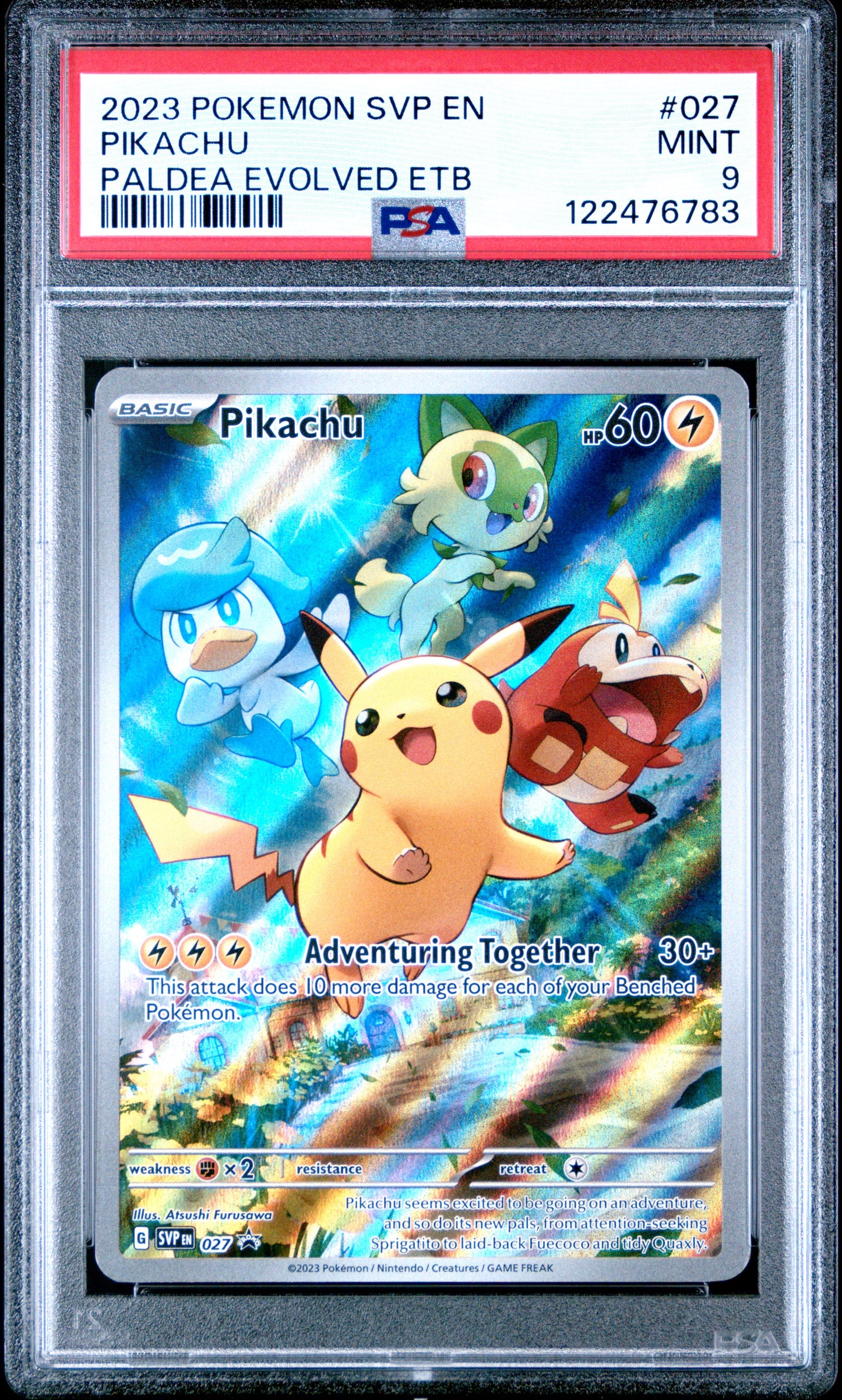 2023 Pokemon Svp En-Sv Black Star Promo Paldea Evolved Etb Pikachu #027 PSA 9