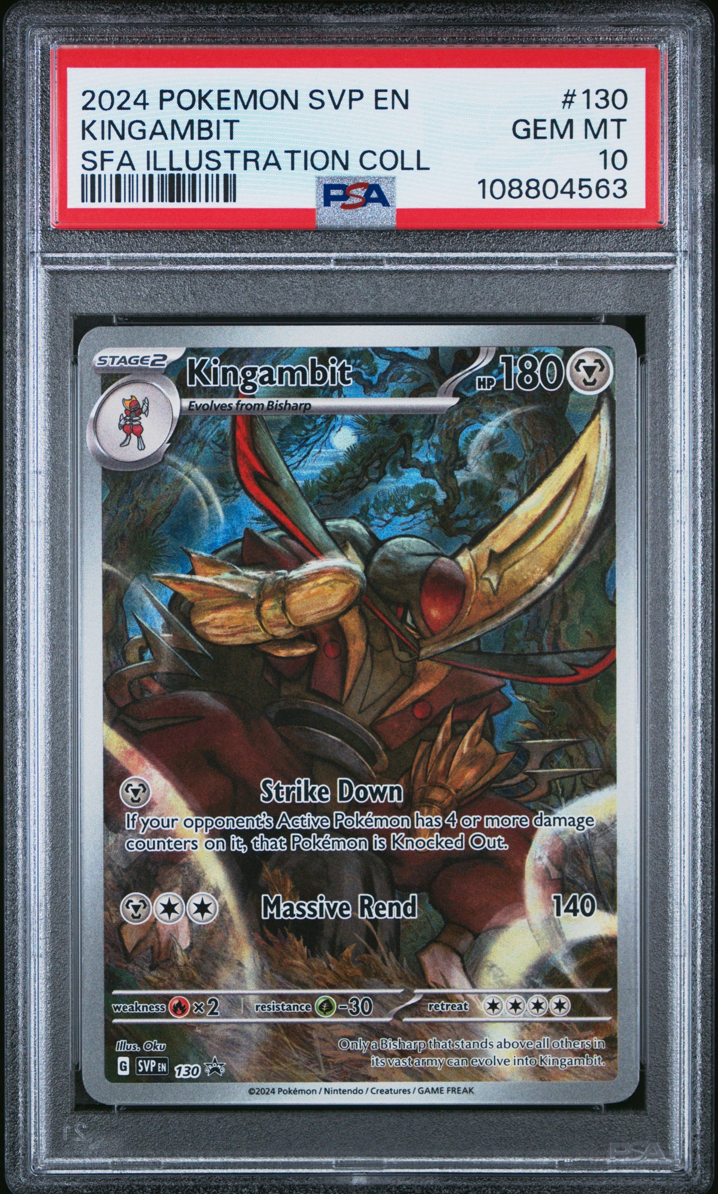 2024 Pokemon Svp En-Sv Black Star Promo Kingambit #130 PSA 10