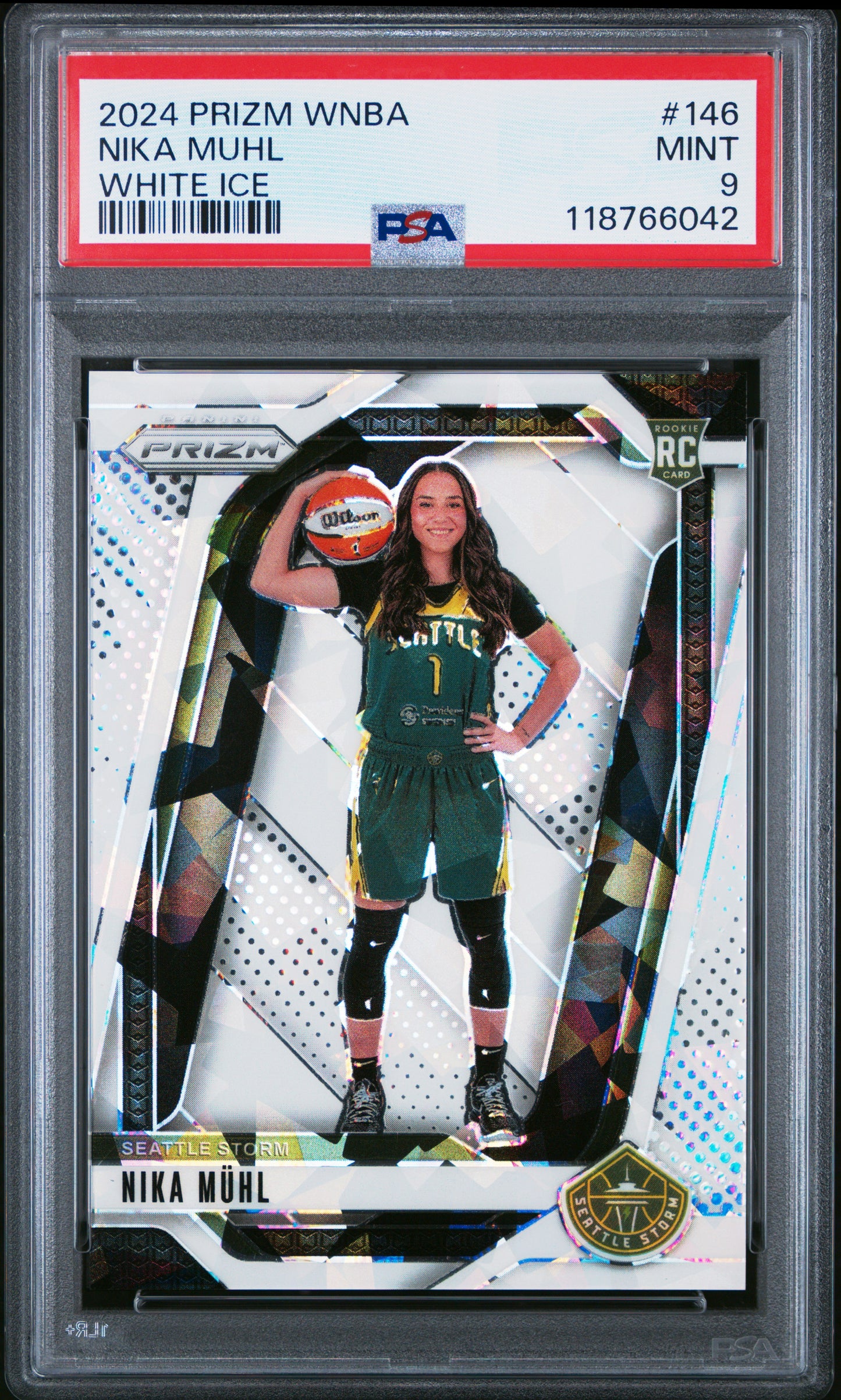 2024 Panini Prizm Wnba White Ice Nika Muhl #146 PSA 9