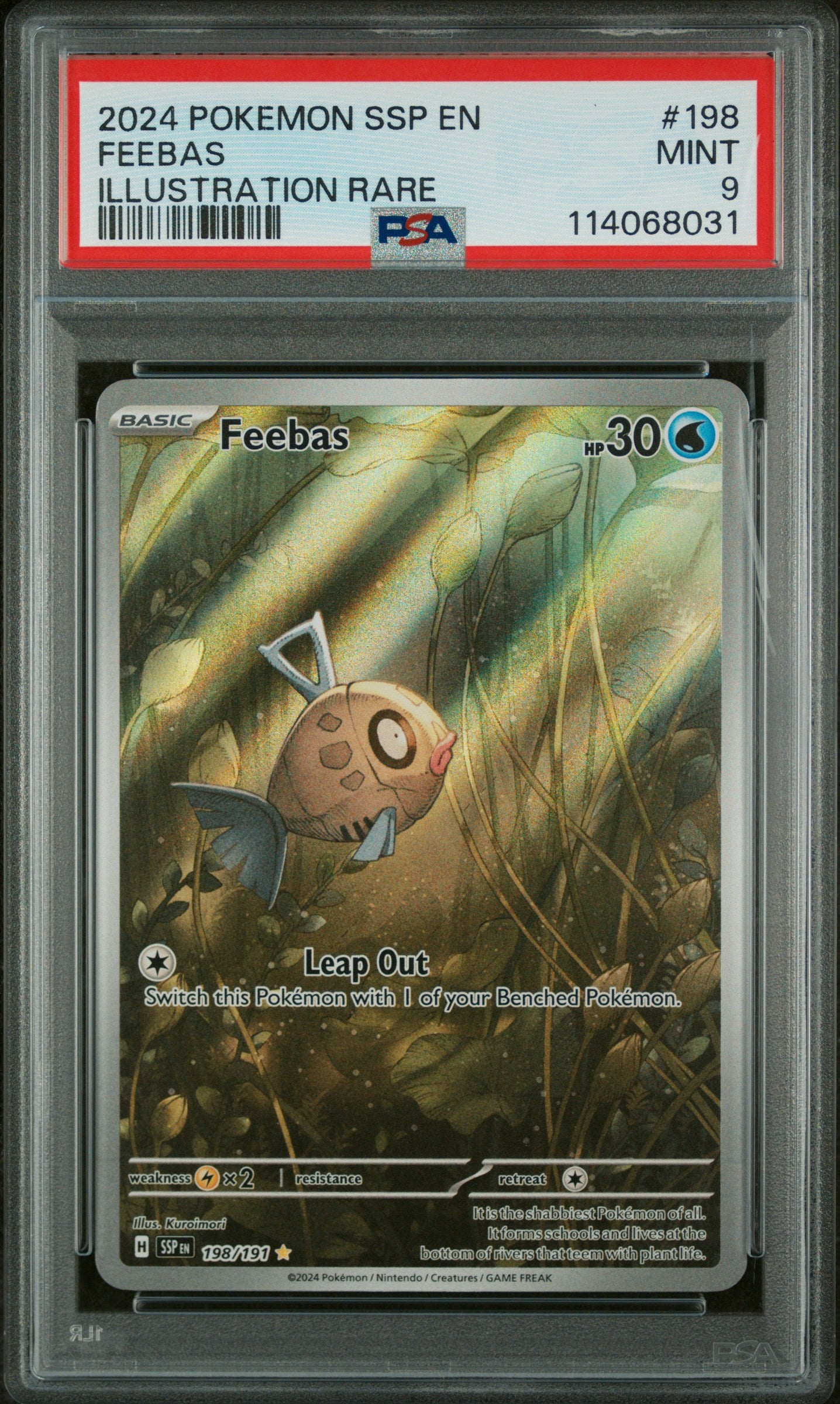 2024 Pokemon Ssp En-Surging Sparks Feebas #198 PSA 9