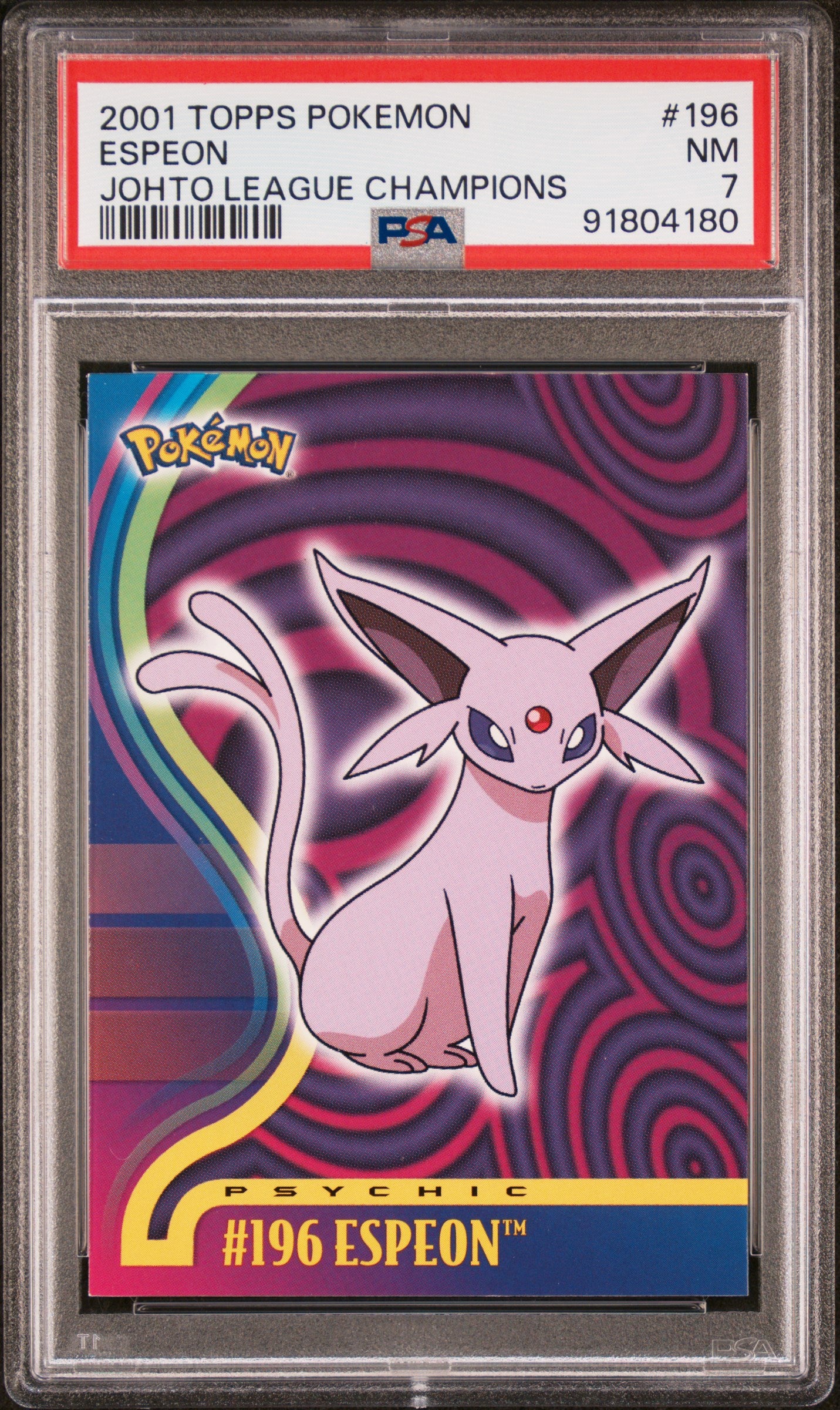 2001 Topps Pokemon Johto League Champions Espeon #196 PSA 7