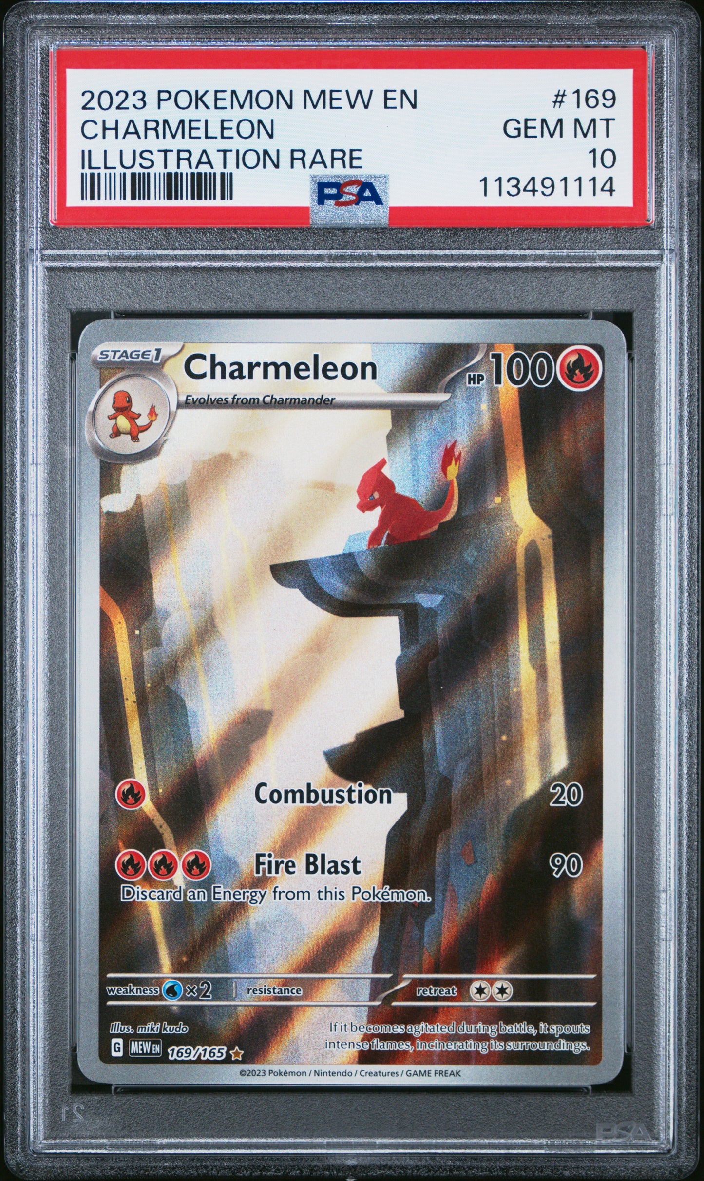 2023 Pokemon Mew En-151 Illustration Rare Charmeleon #169 PSA 10