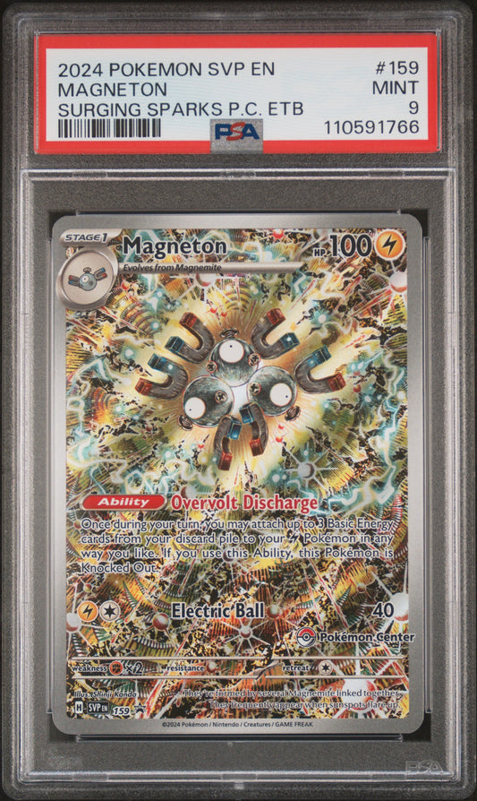 2024 Pokemon Svp En-Sv Black Star Promo Surging Sparks Pc Etb Magneton #159 PSA 9
