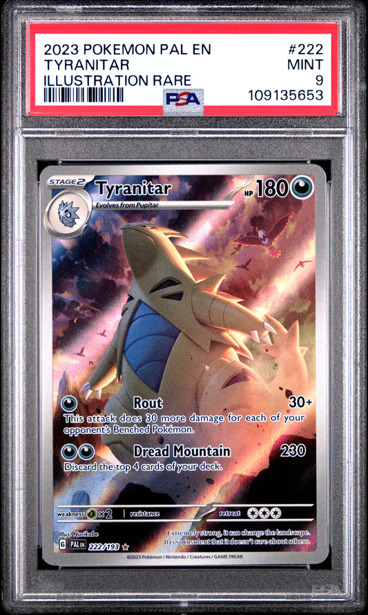 2023 Pokemon Pal En-Paldea Evolved Tyranitar #222 PSA 9