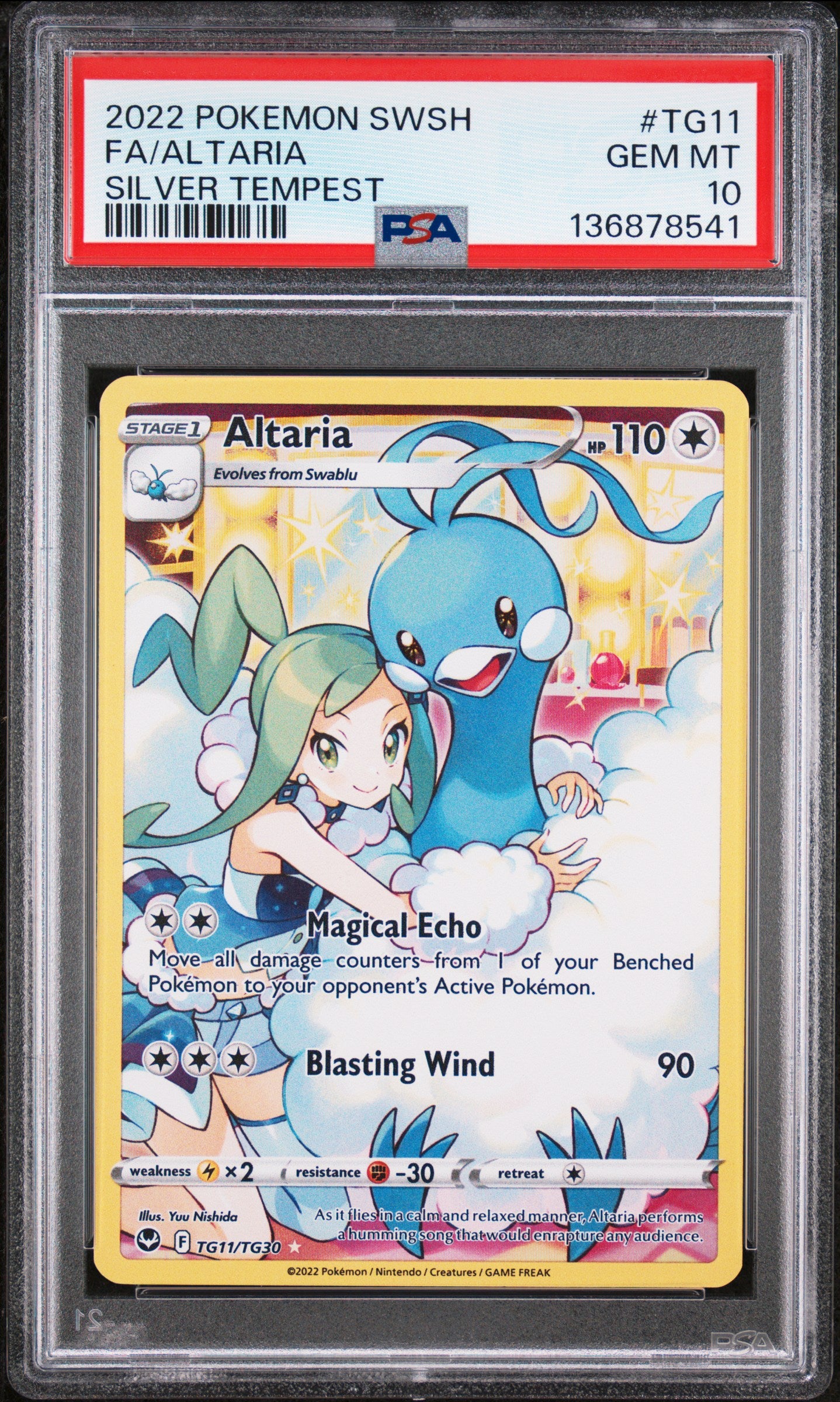 2022 Pokemon Sword & Shield Silver Tempest Fa altaria #TG11 PSA 10