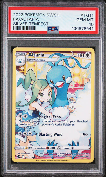 2022 Pokemon Sword & Shield Silver Tempest Fa altaria #TG11 PSA 10