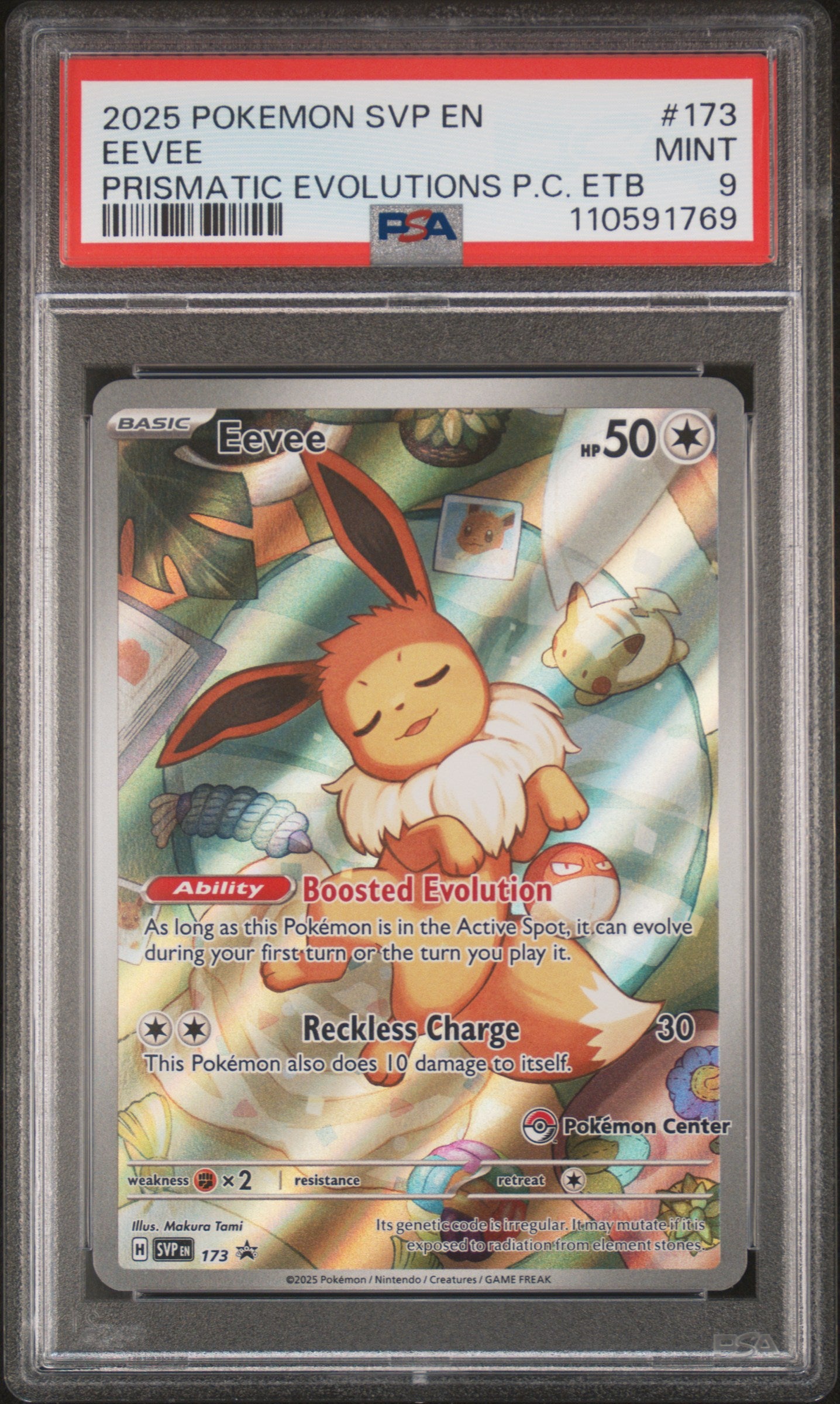 2025 Pokemon Svp En-Sv Black Star Promo Prismatic Evolutions Pc Etb Eevee #173 PSA 9