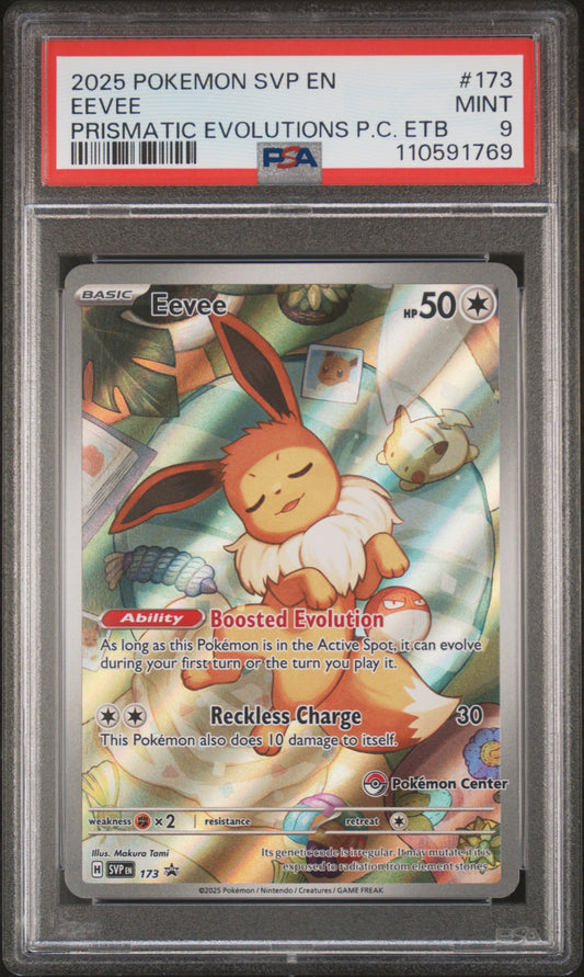 2025 Pokemon Svp En-Sv Black Star Promo Prismatic Evolutions Pc Etb Eevee #173 PSA 9
