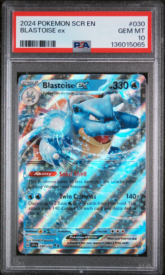 2024 Pokemon Scr En-Stellar Crown Blastoise Ex #030 PSA 10