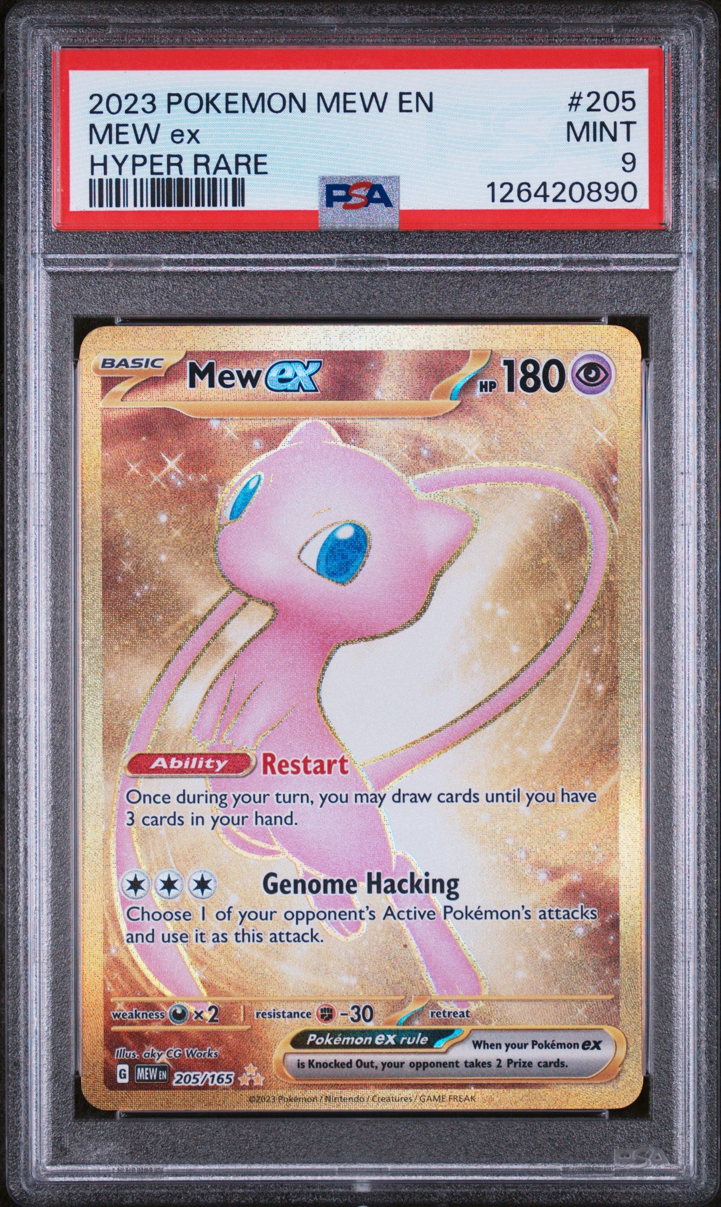 2023 Pokemon Mew En-151 Hyper Rare Mew Ex #205 PSA 9