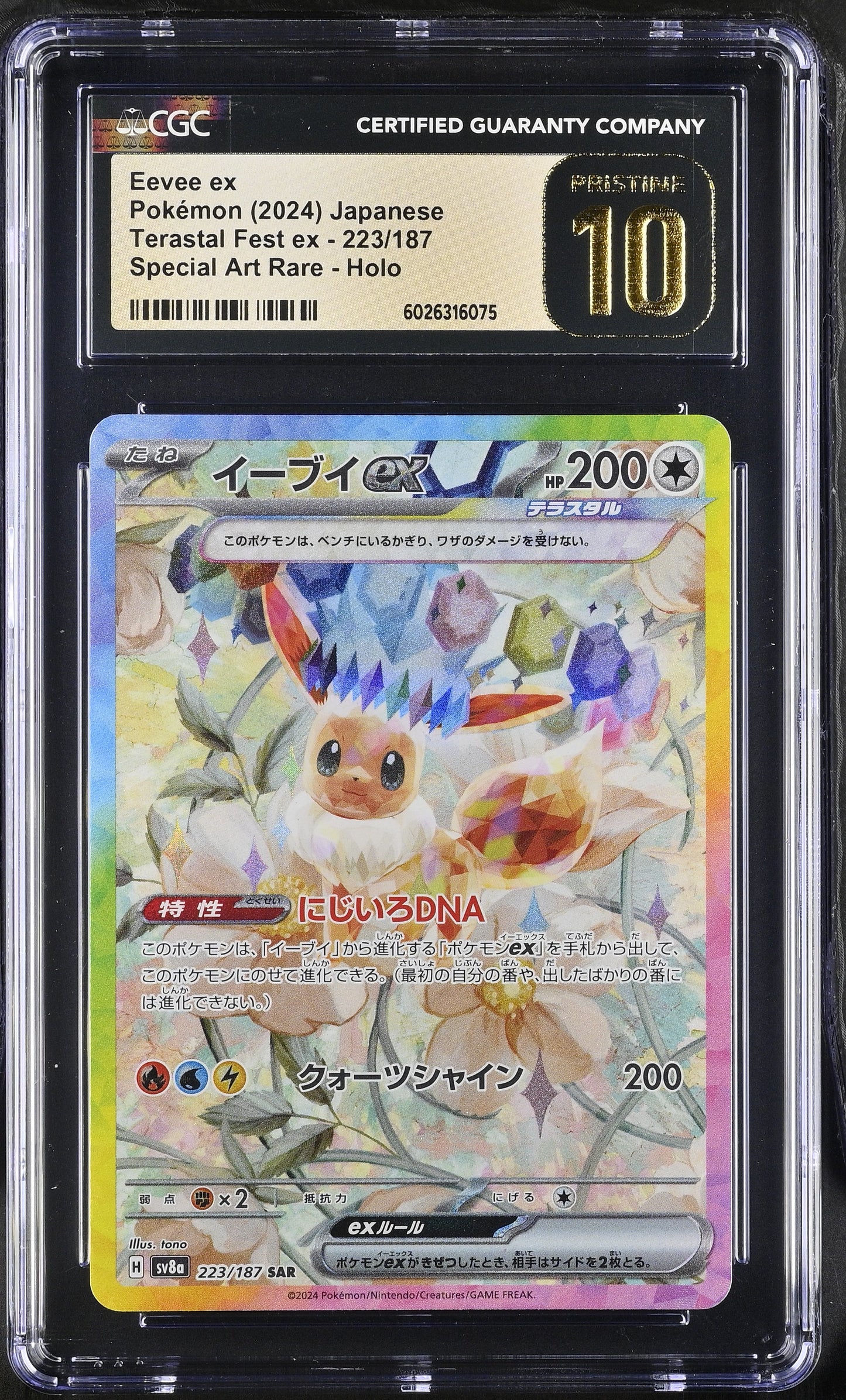 2024 Terastal Fest Ex Special Art Rare Holo Eevee ex #223 CGC Pristine 10