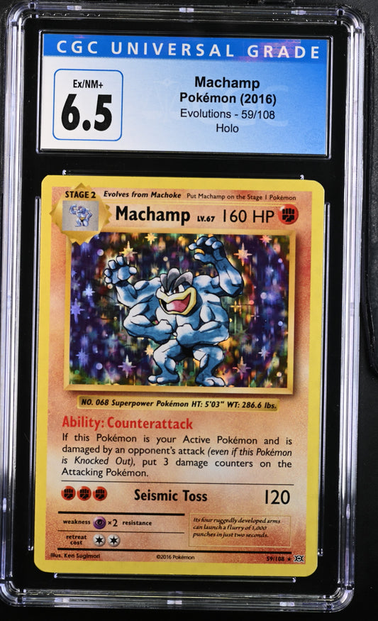 2016 Evolutions Holo Machamp #59 CGC 6.5
