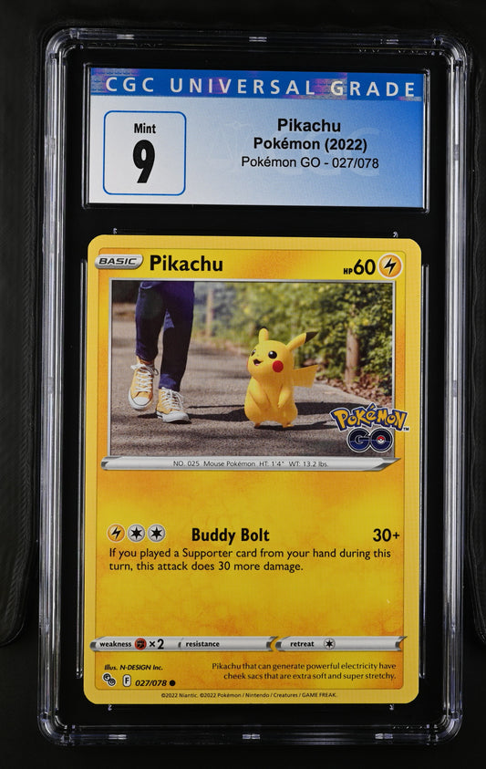 2022 Pokemon GO Pikachu #027 CGC 9