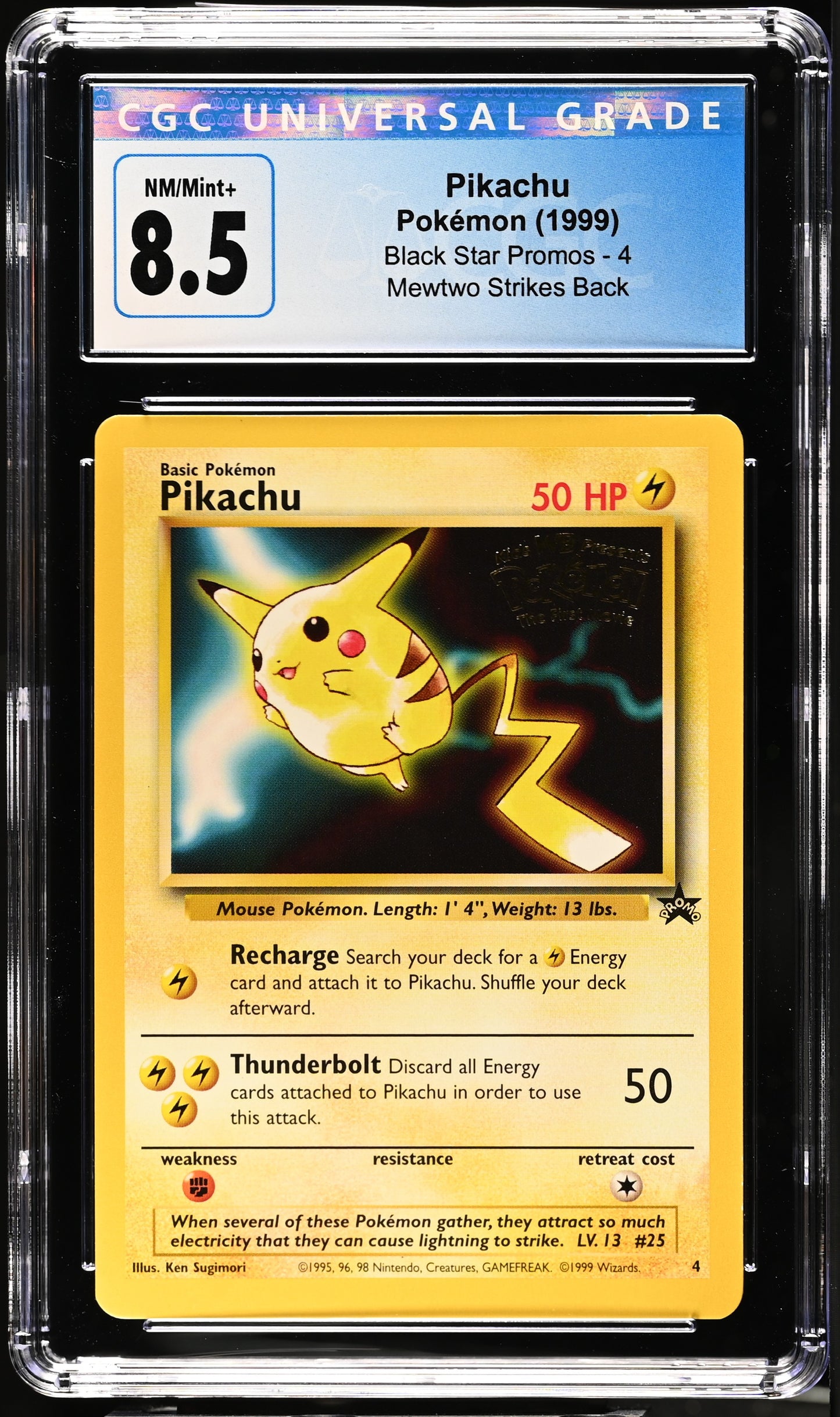 1999 Black Star Promos Mewtwo Strikes Back Pikachu #4 CGC 8.5