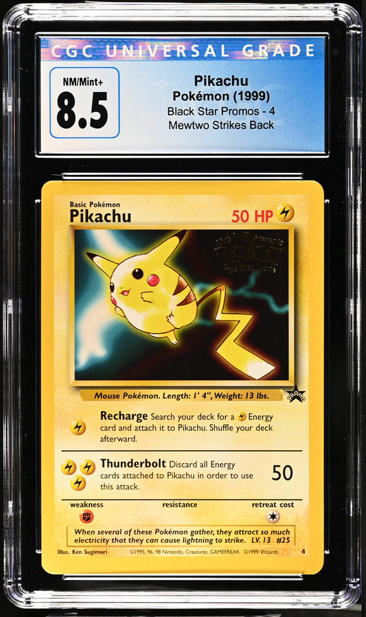 1999 Black Star Promos Mewtwo Strikes Back Pikachu #4 CGC 8.5