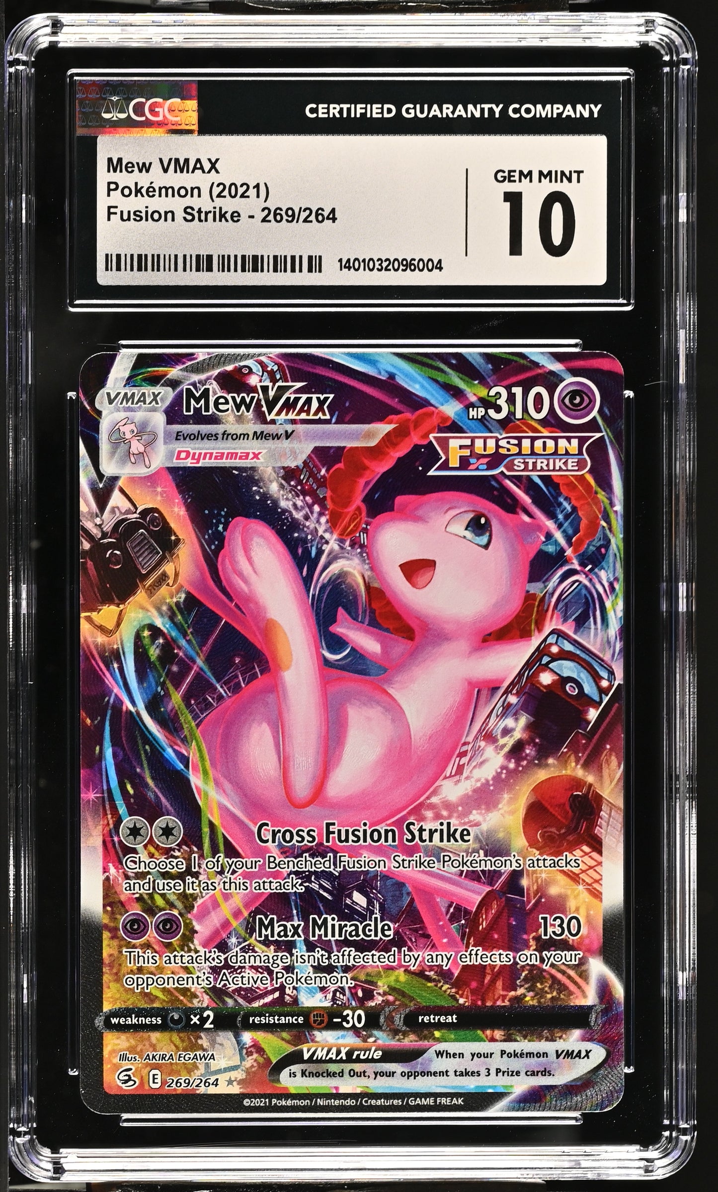 2021 Fusion Strike Secret Rare Holo Mew VMAX #269 CGC 10