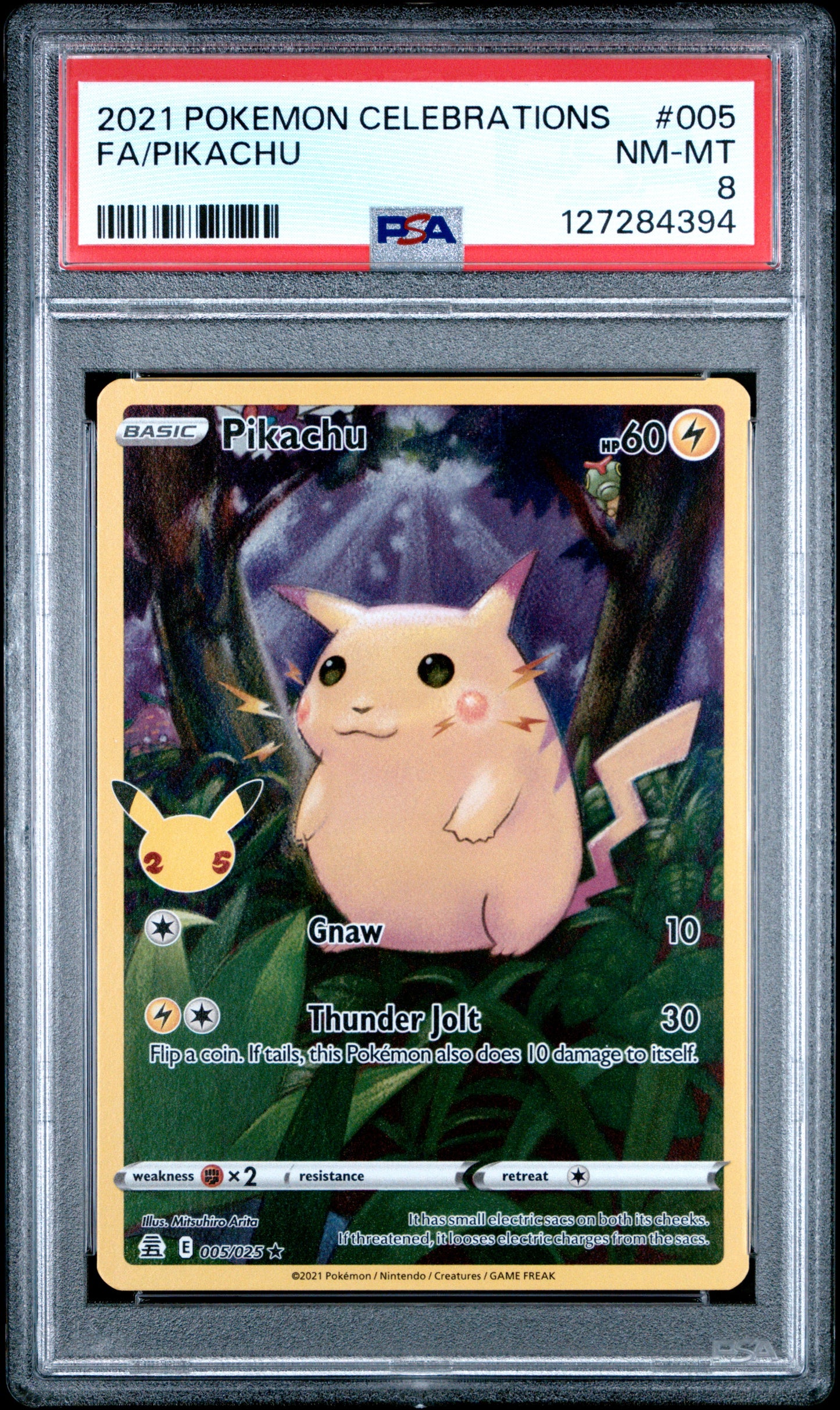 2021 Pokemon Celebrations Fa/Pikachu #005 PSA 8