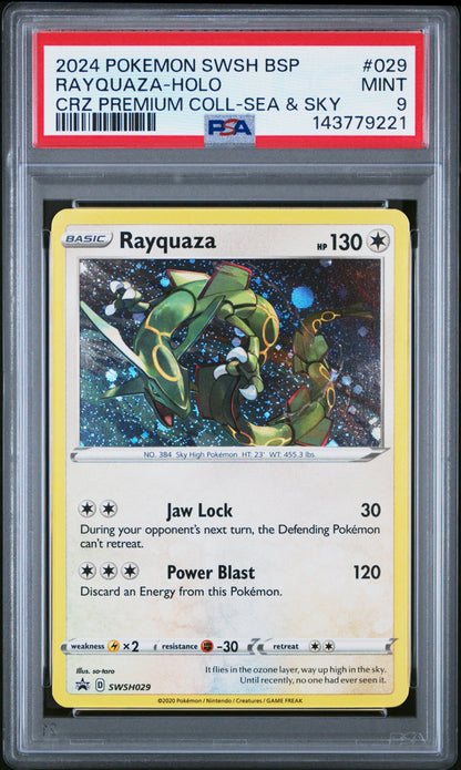 2024 Pokemon Swsh Black Star Promo Rayquaza-Holo #029 PSA 9