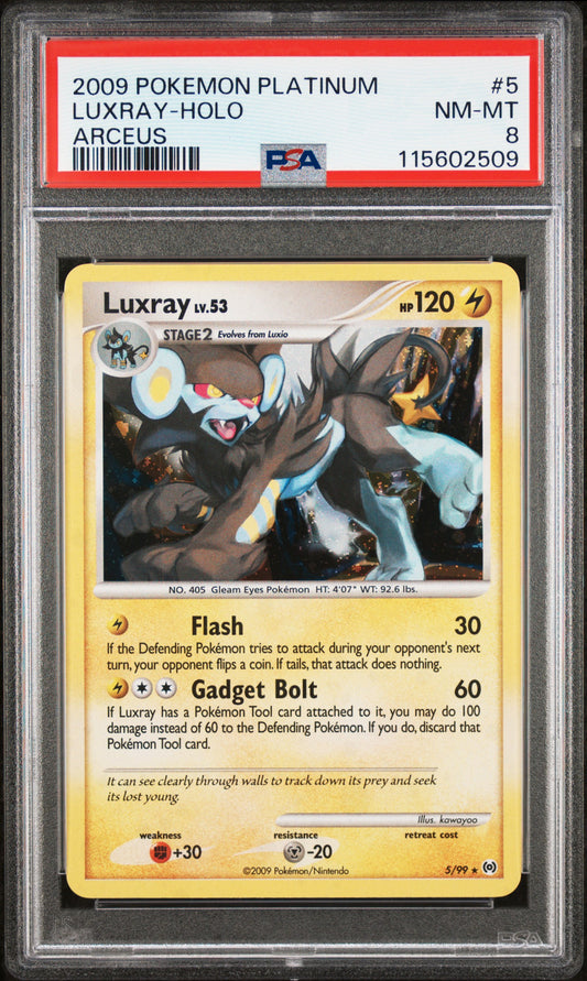 2009 Pokemon Platinum Arceus Luxray-Holo #5 PSA 8