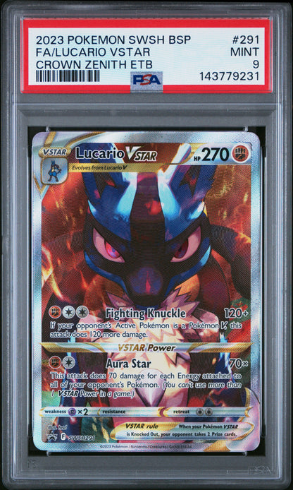 2023 Pokemon Swsh Black Star Promo Fa/Lucario Vstar #291 PSA 9