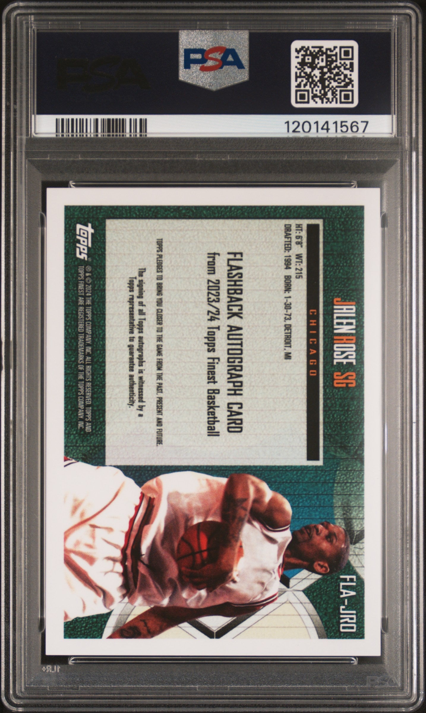 2023 Topps Finest Flashback Autographs Jalen Rose #FLAJRO PSA 10 (POP 1)