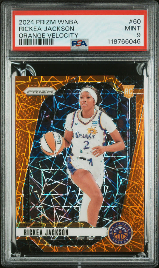 2024 Panini Prizm Wnba Orange Velocity Rickea Jackson #60 PSA 9