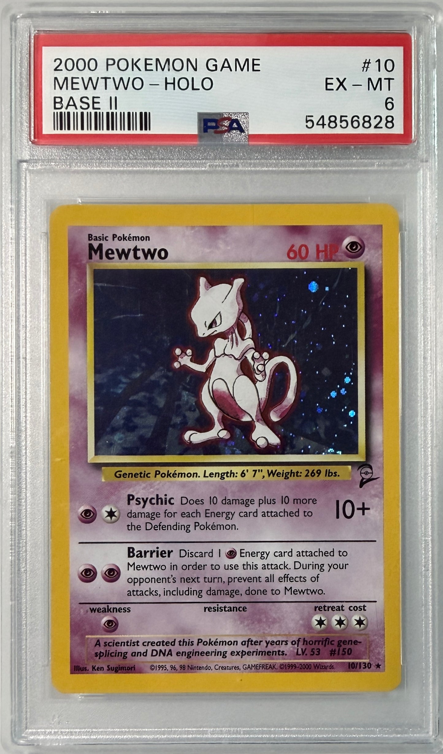 2000 Pokemon Game Base II Mewtwo-Holo #10 PSA 6