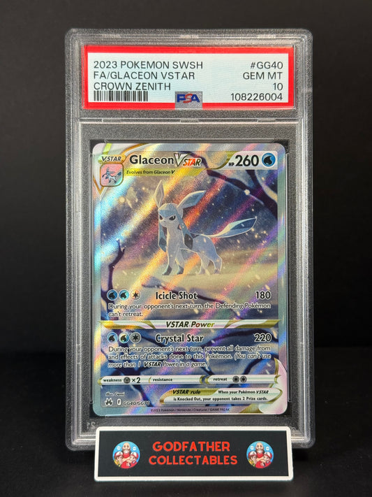 2023 Pokemon Sword And Shield Crown Zenith Fa Glaceon Vstar #GG40 PSA 10