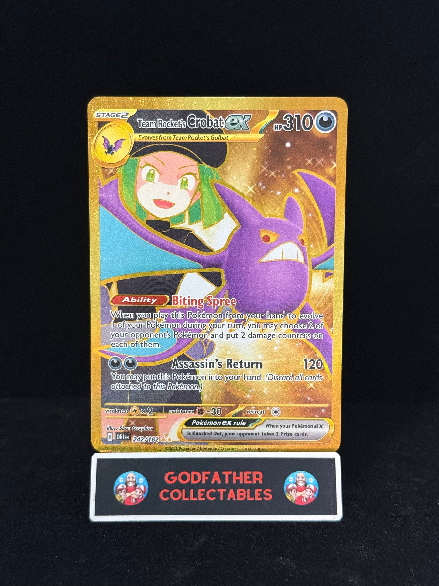 Pokemon Team Rocket's Crobat ex Hyper Rare #242 Destined Rivals