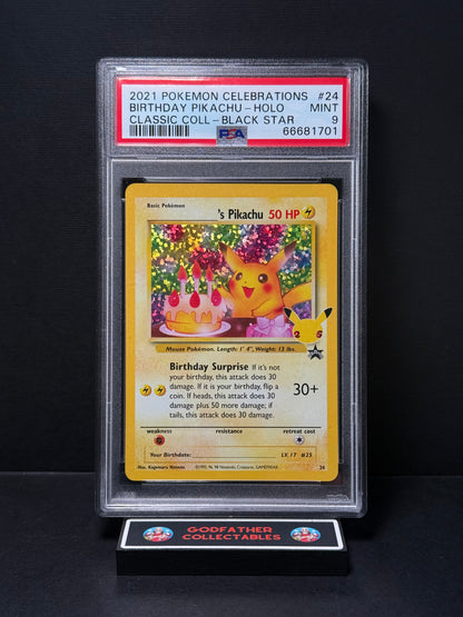 2021 Pokemon Celebrations Classic Collection Birthday Pikachu-Holo #24 PSA 9