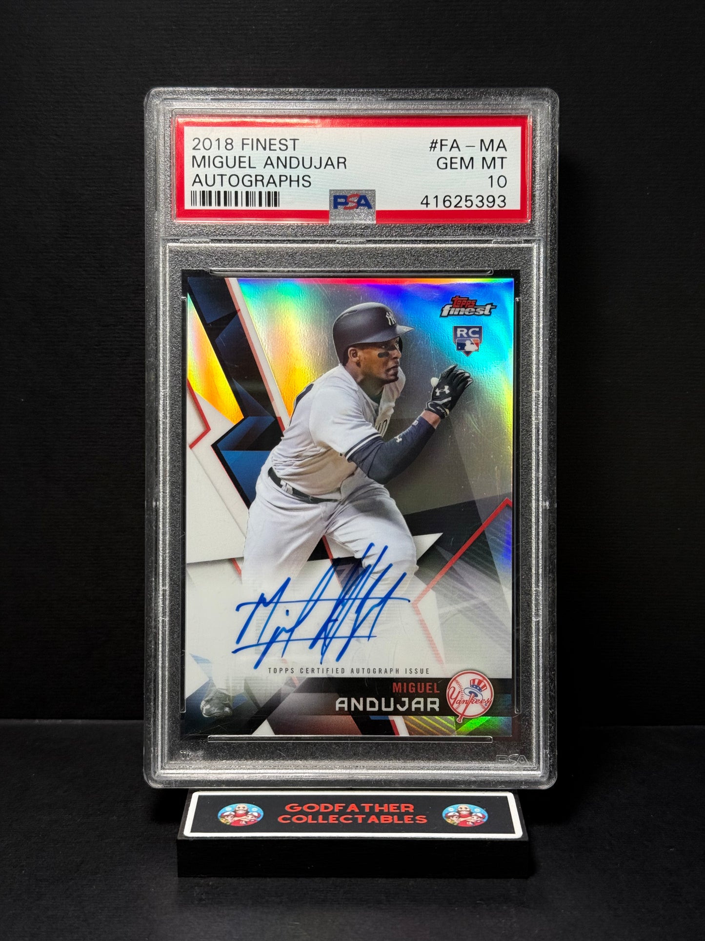 2018 Finest Autographs Miguel Andujar #FA-MA PSA 10 (Scratches on Slab)