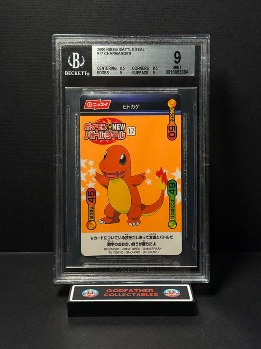2000 Nissui Battle Seal Charmander #17 BGS 9
