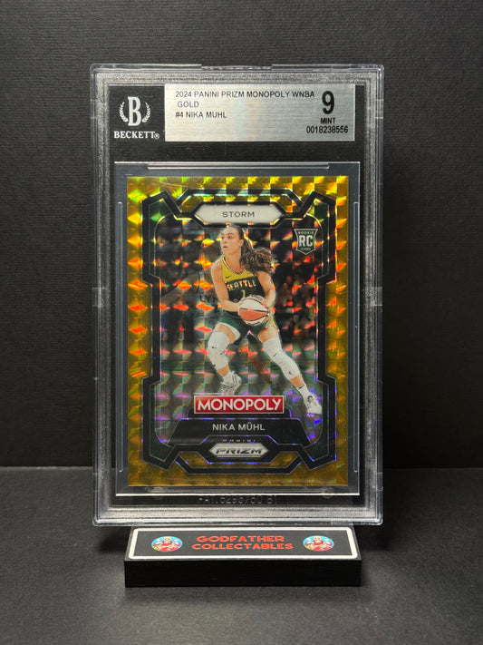 2024 Panini Prizm Monopoly WNBA Gold Nika Muhl #4 BGS 9 20/49 (POP 1)