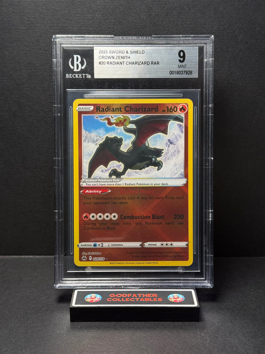 2023 Pokemon Sword & Shield Crown Zenith Radiant Charizard #020 BGS 9