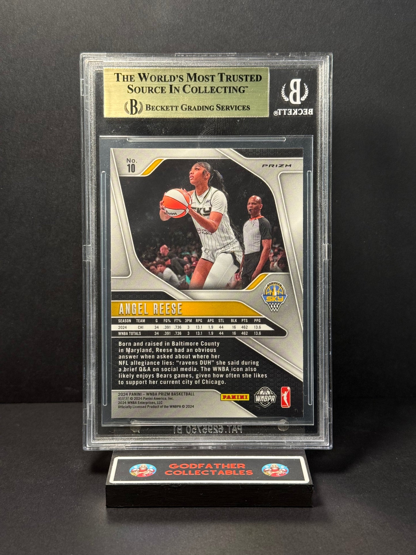 2024 Panini Prizm WNBA Prizms Silver Angel Reese #10 BGS 9.5