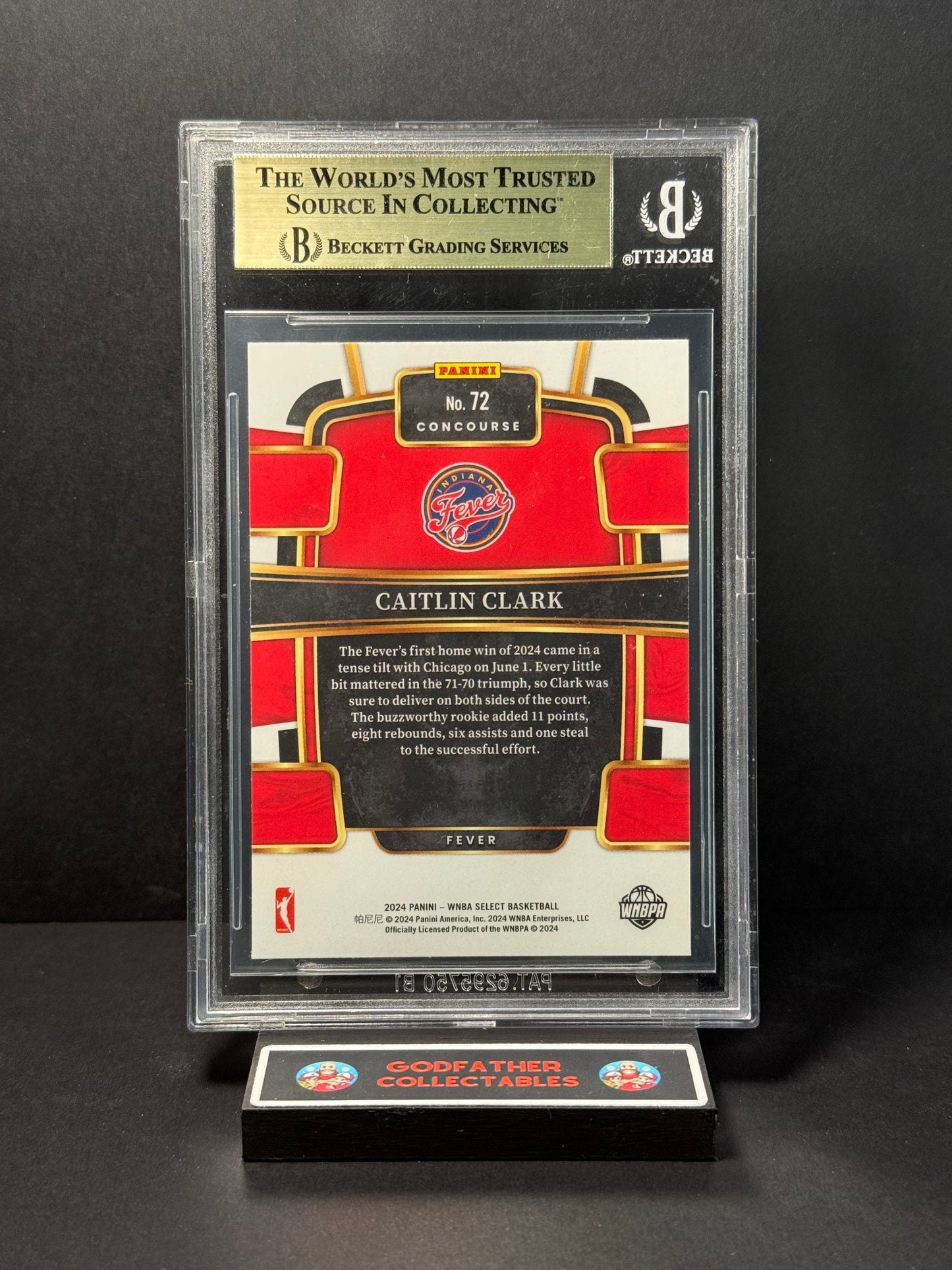 2024 Select WNBA Caitlin Clark RC #72 BGS 9.5