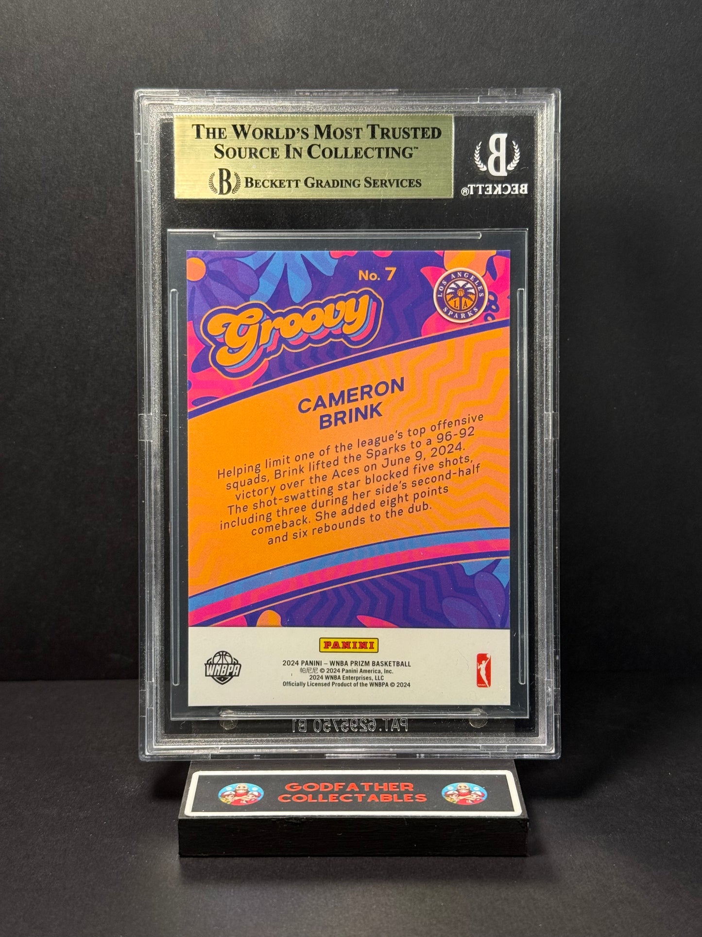 2024 Panini Prizm WNBA Groovy Cameron Brink #7 BGS 9.5