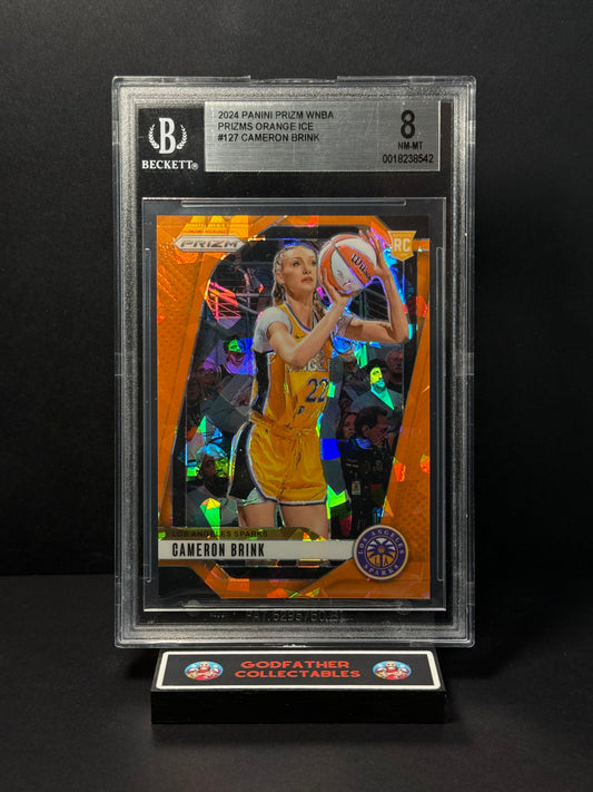 2024 Panini Prizm WNBA Prizms Orange Ice Cameron Brink #127 BGS 8