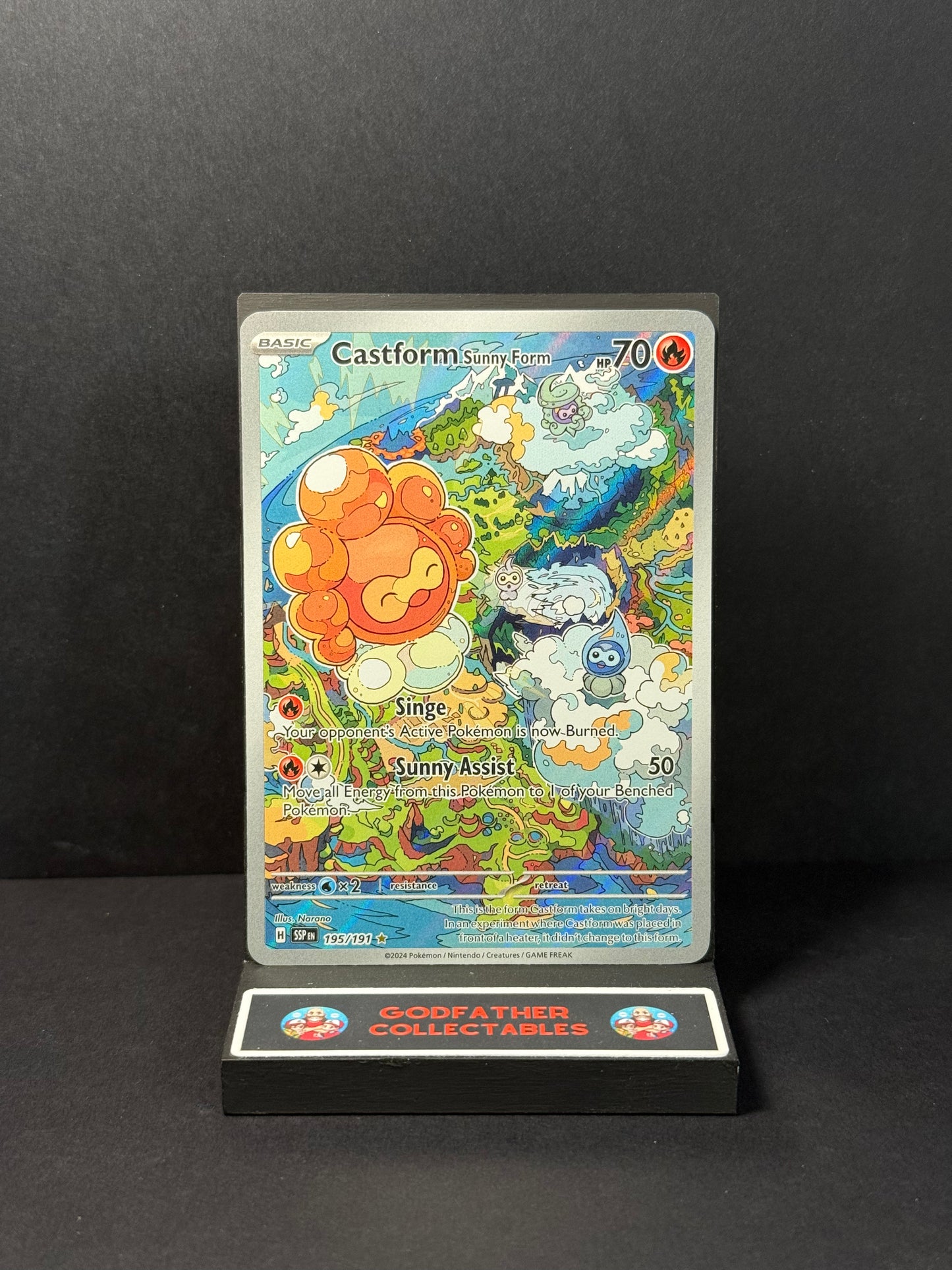Pokémon Surging Sparks Illustration Rare Castform Sunny Form #195