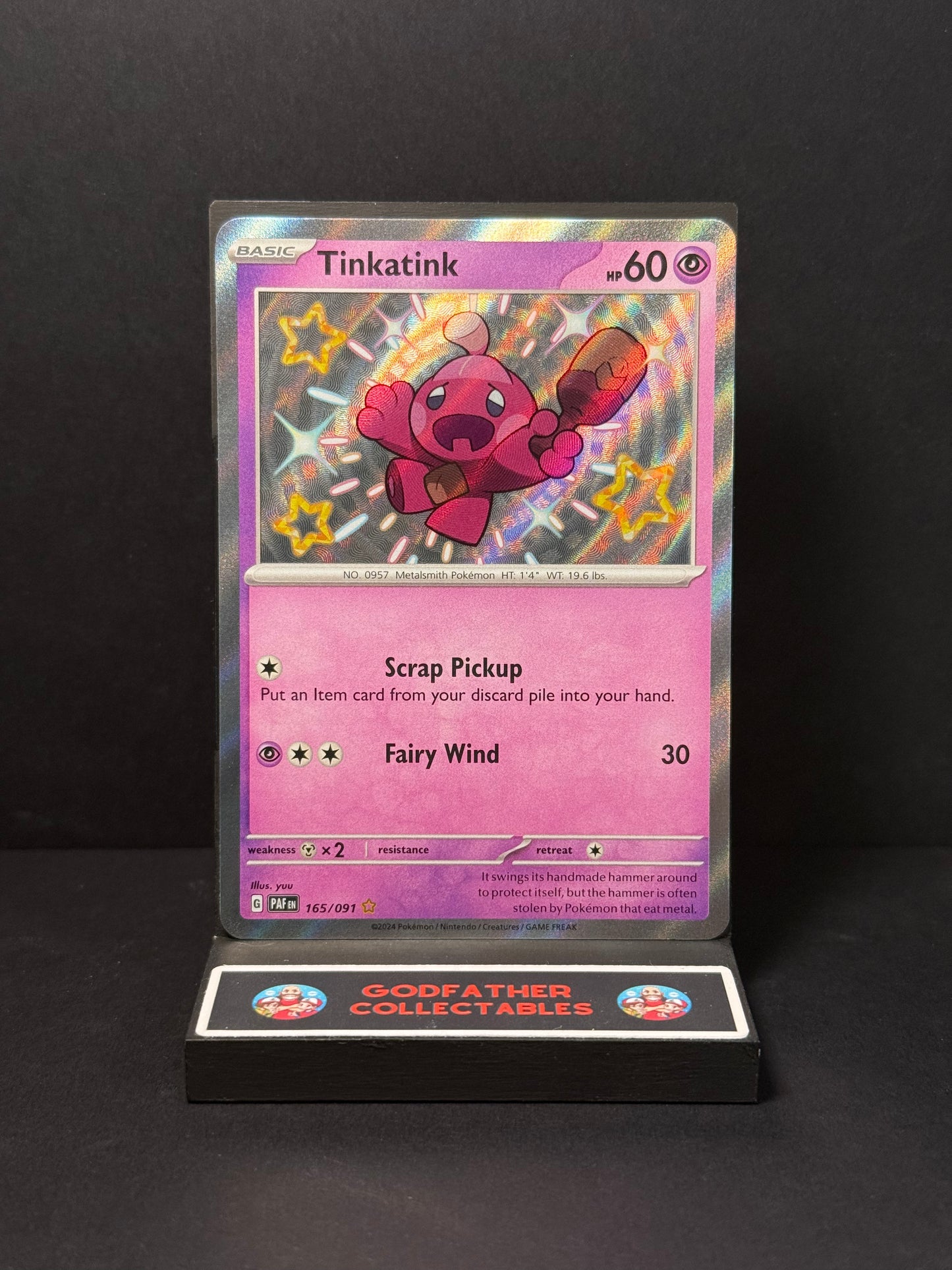 Pokémon Paldean Fates Ultra Rare Tinkatink #165