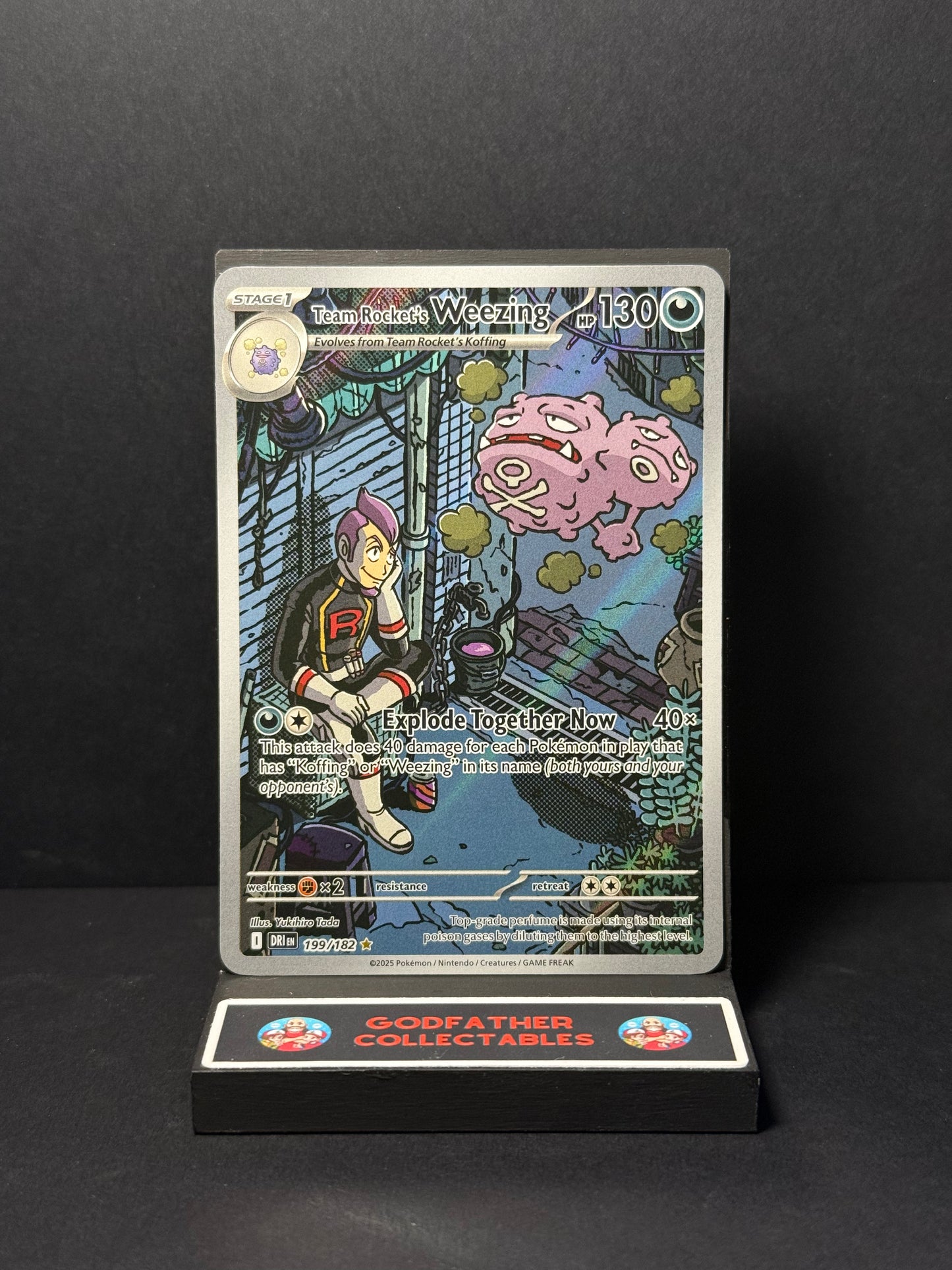 Pokémon Destined Rivals Illustration Rare Team Rocket's Weezing #199