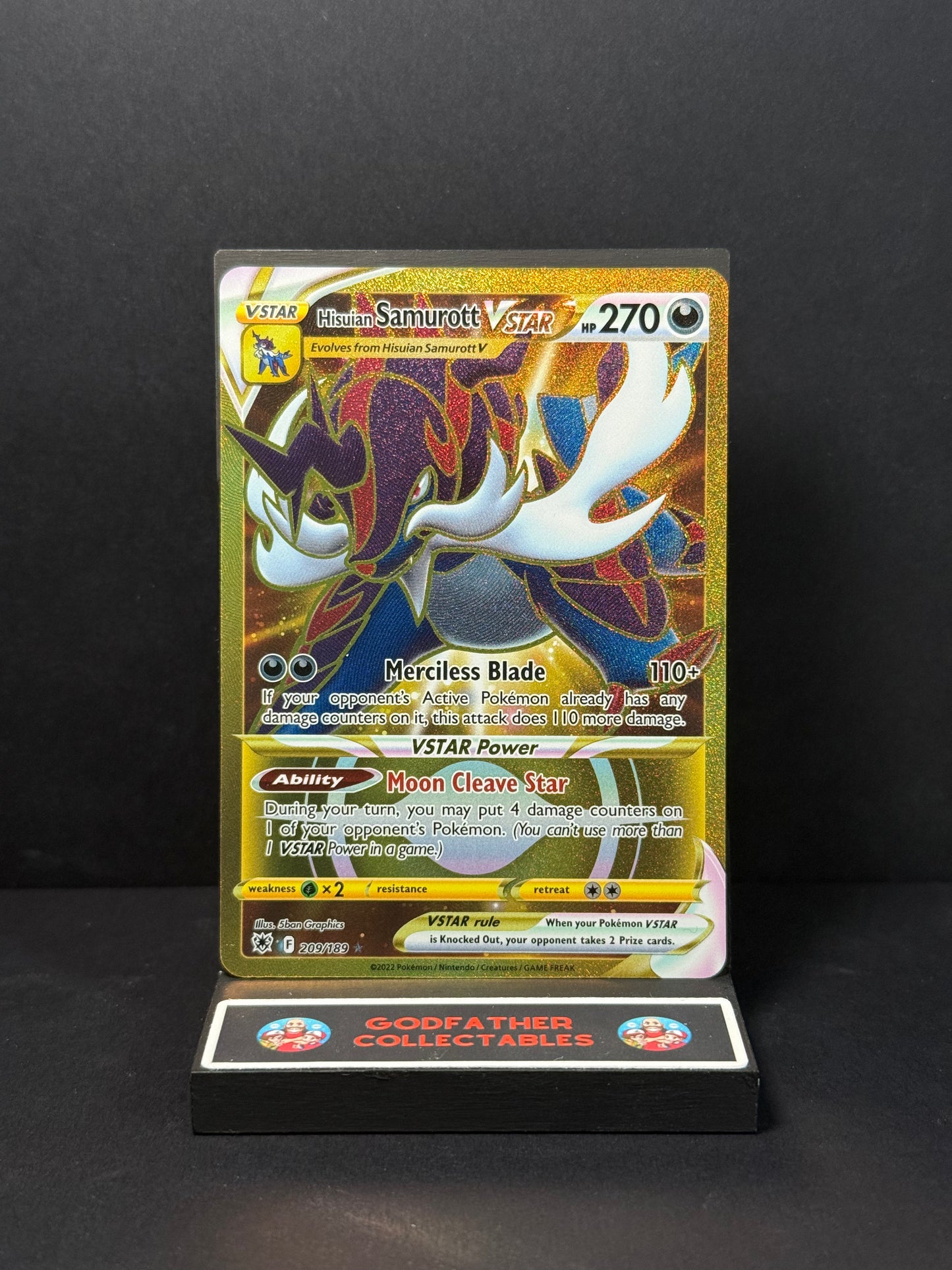 Pokémon Astral Radiance Secret Rare Hisuian Samurott VSTAR #209